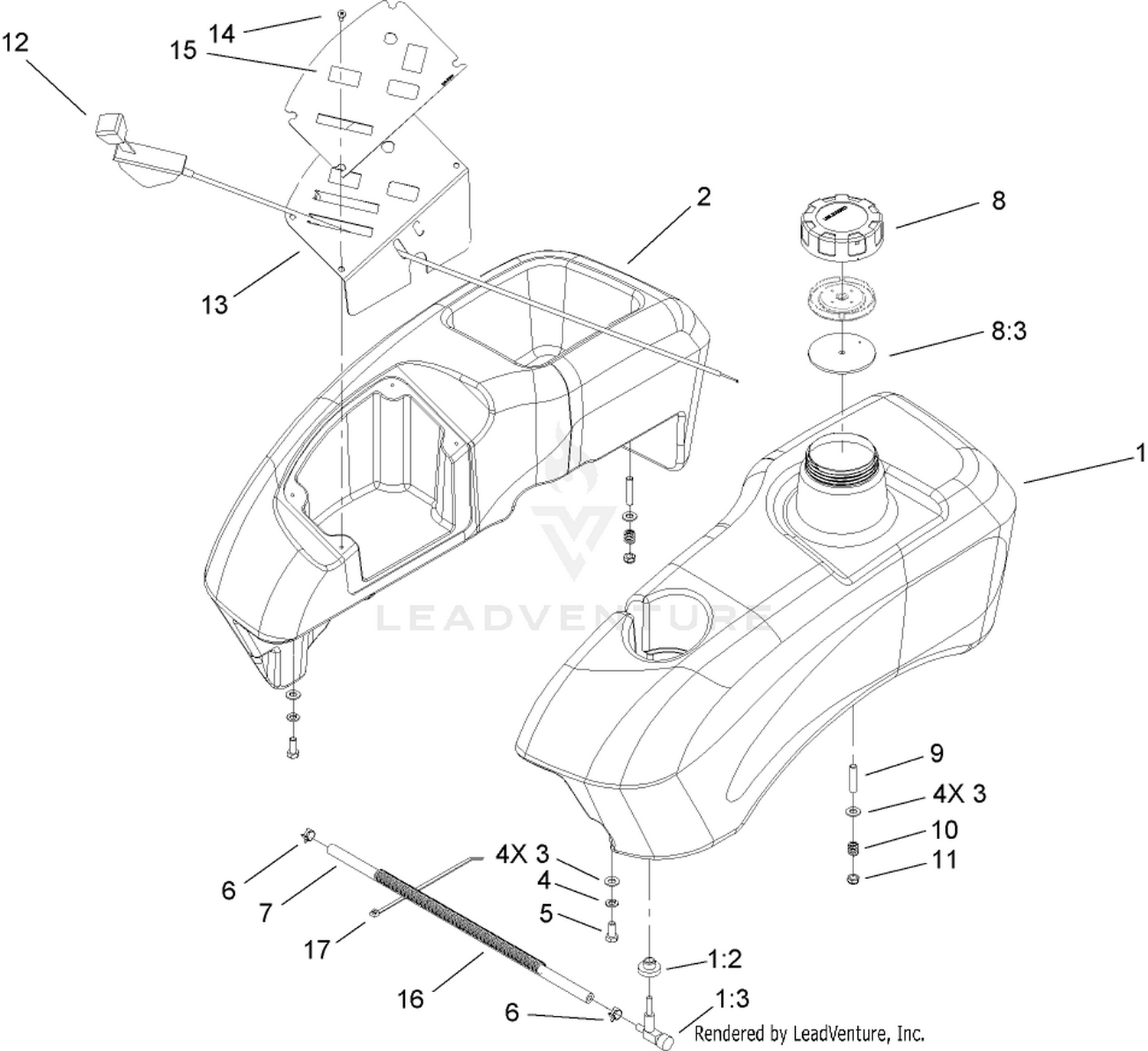 Fuel Tank and Control Pod Assembly