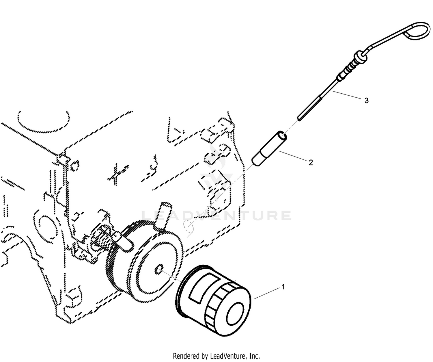 Engine Oil Filter and Dipstick Assembly