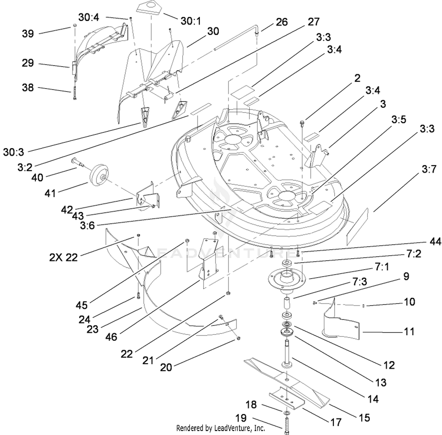 38 Inch Deck Assembly