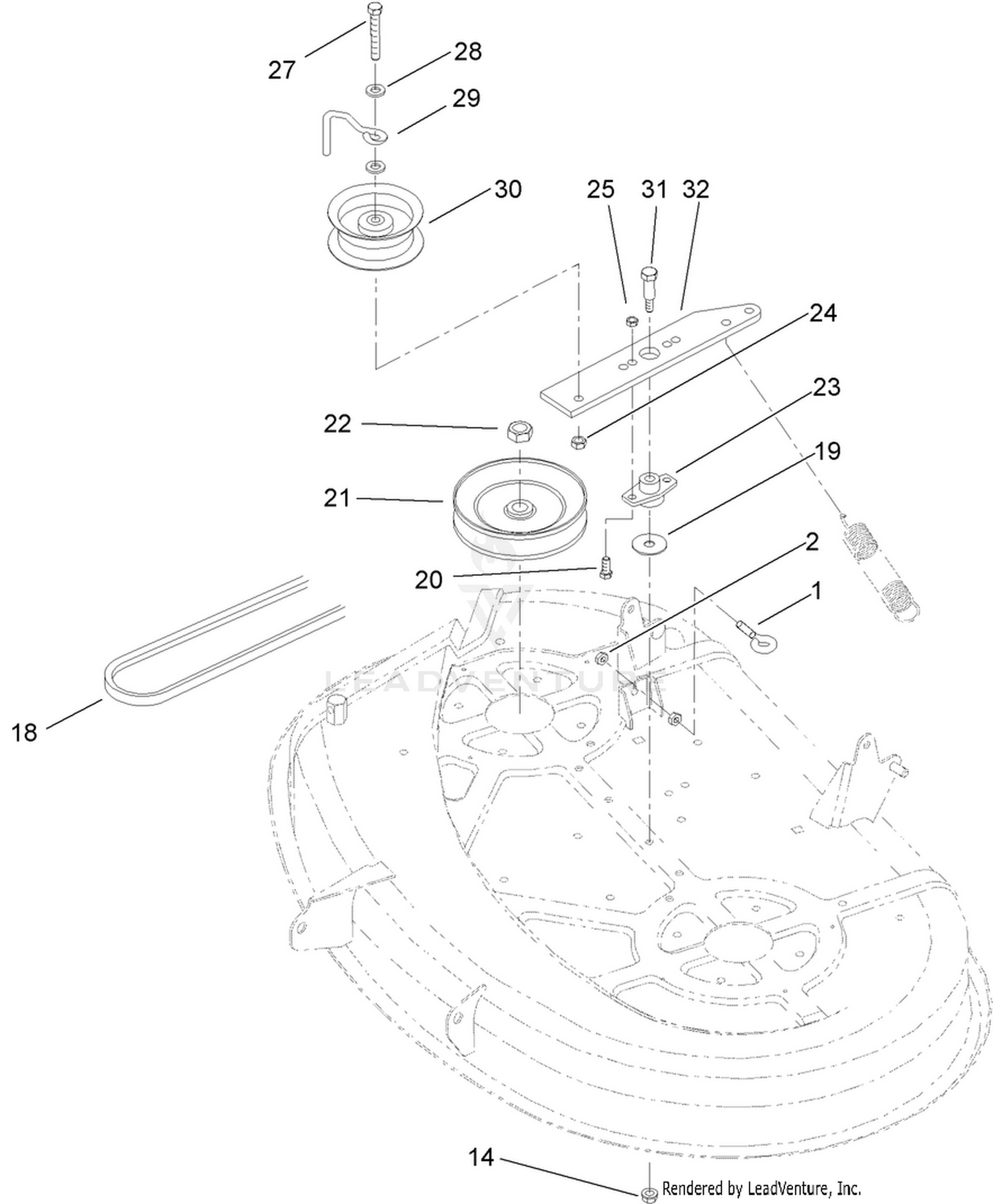 38in Deck Blade Drive Assembly