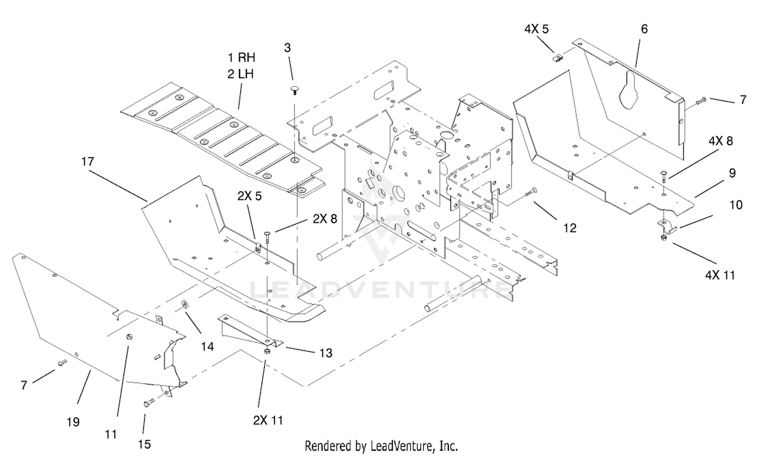 Footrest And Hoodstand Side Covers Assembly