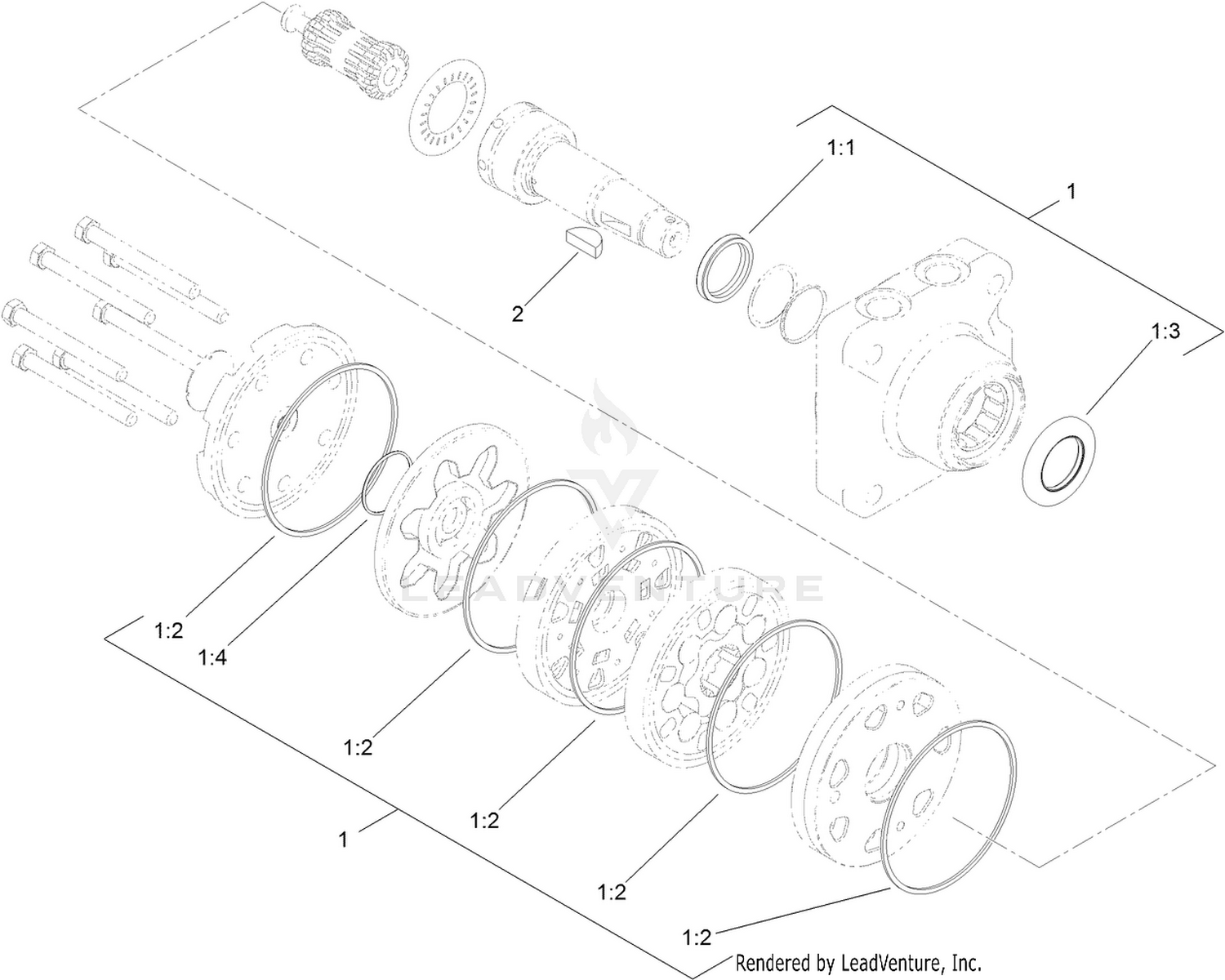 LH Hydraulic Wheel Motor Assembly No. 112-0237