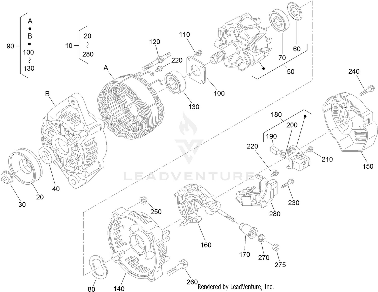 Alternator Components Assembly