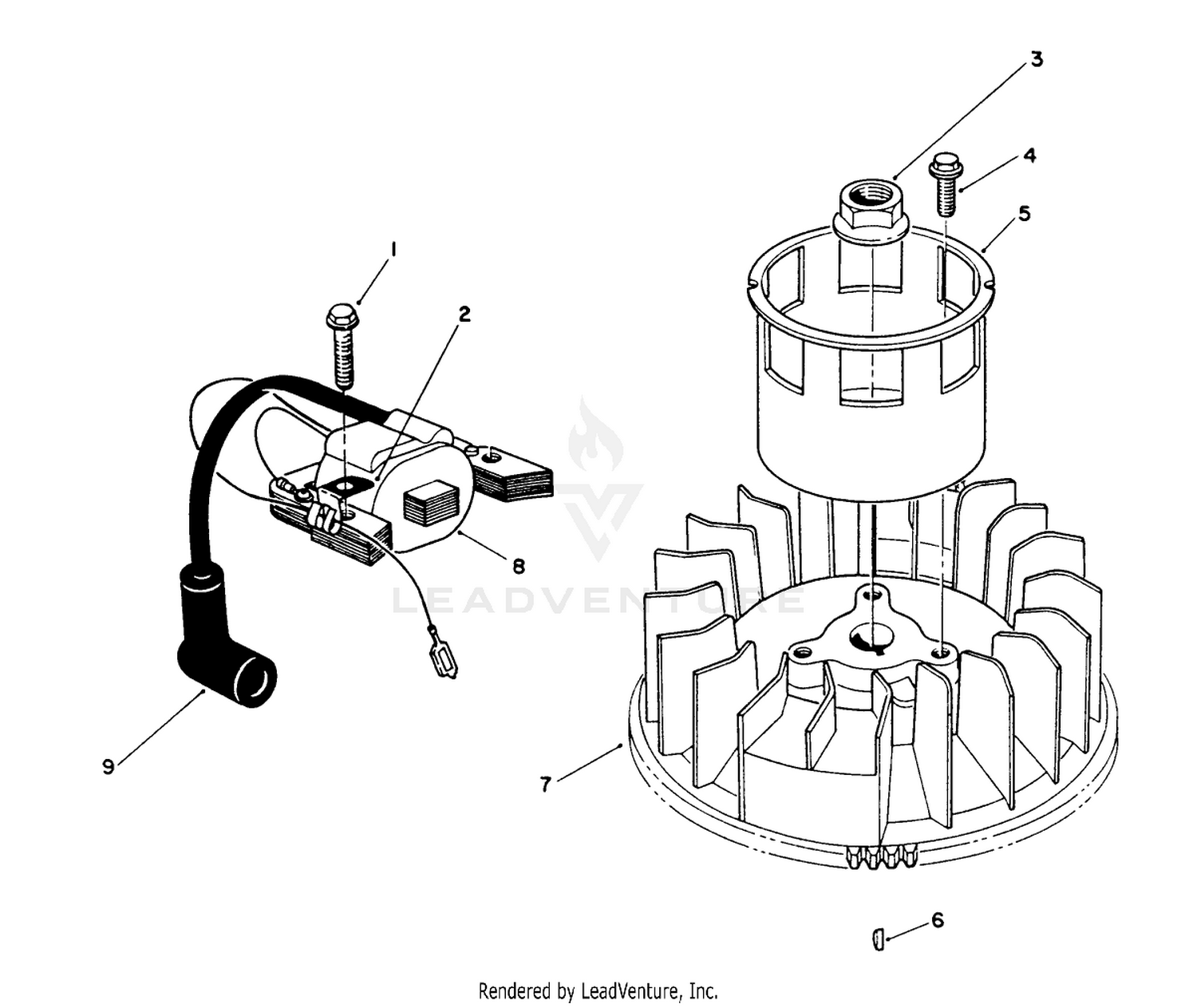 Magneto  Flywheel Assembly (engine Model No. Vmk9-2)