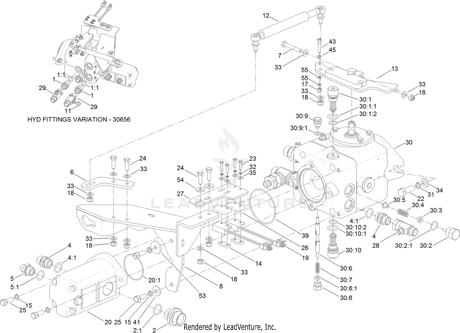 Transmission and Tandem Pump Assembly