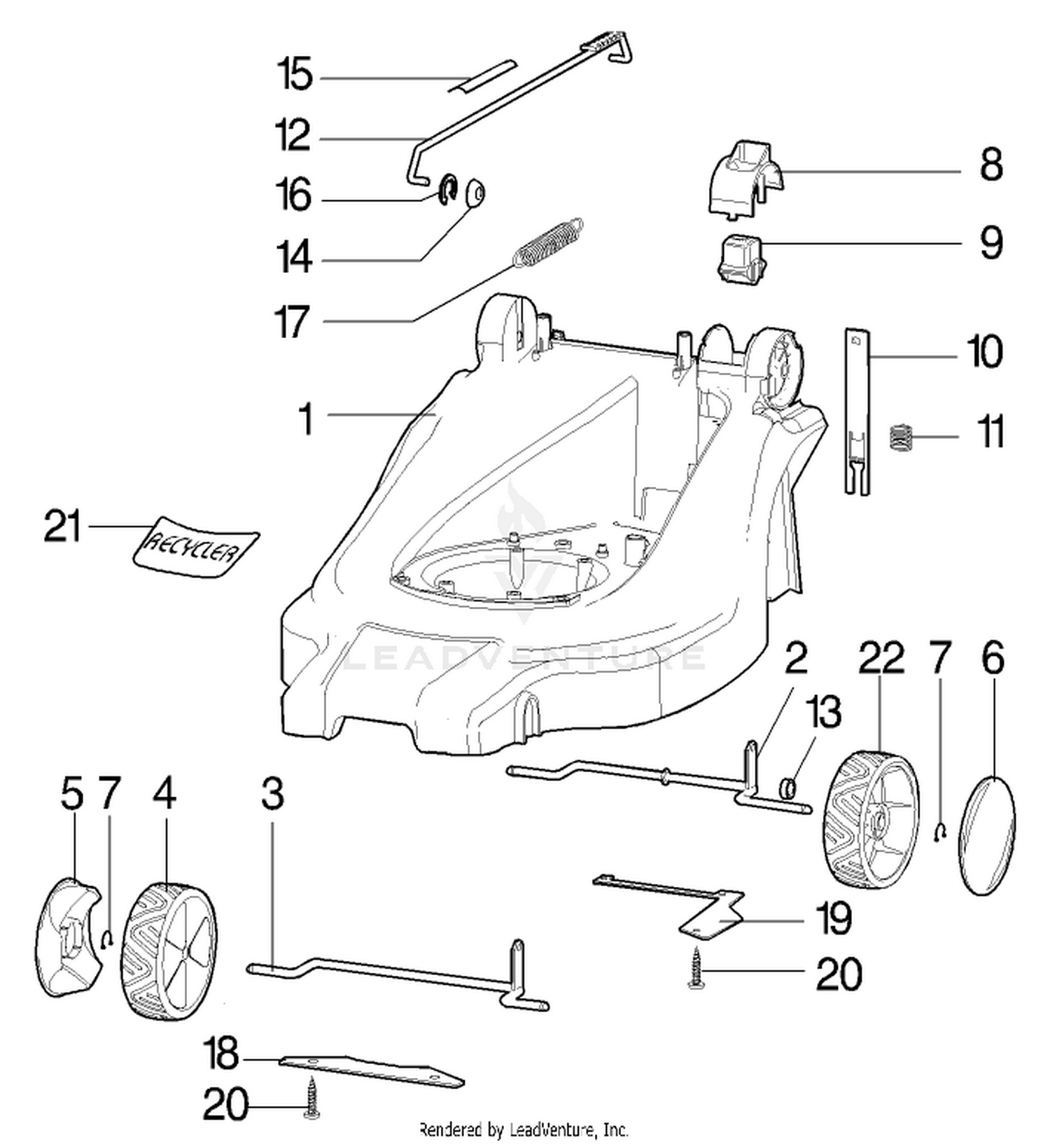 Chassis Parts Model-No. 21060, 21061