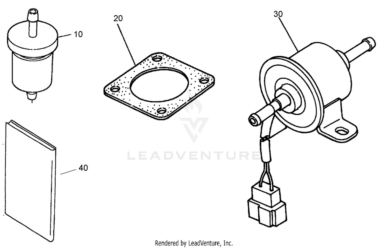 Fuel Filter and Pump, Muffler Gasket and Operator Manual