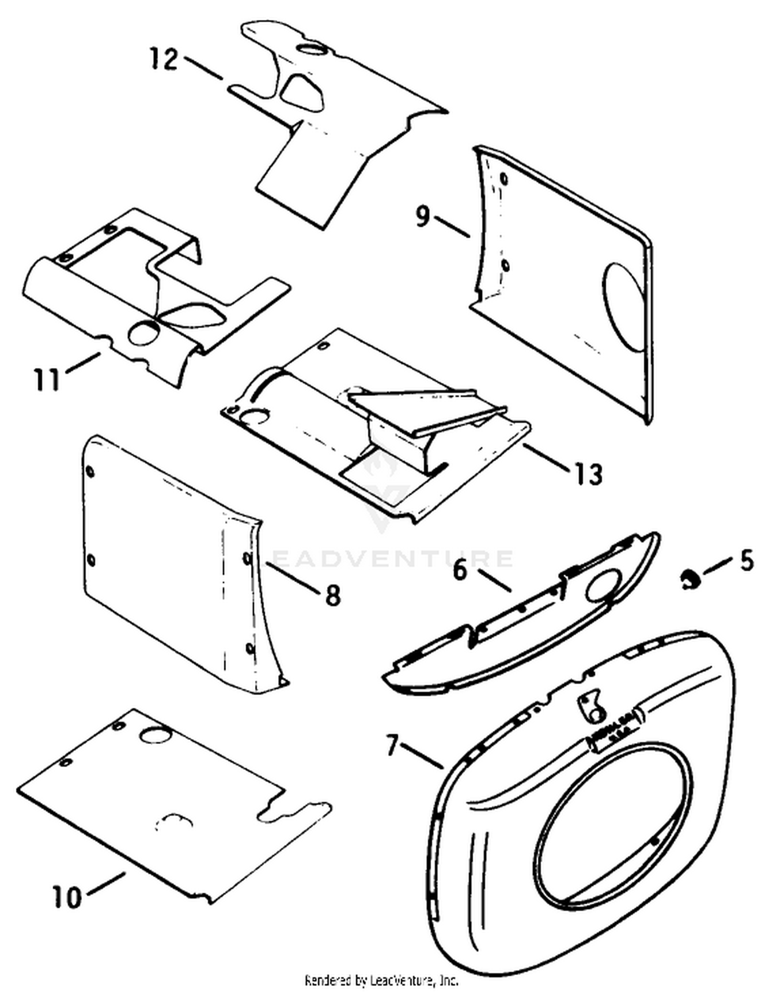 Engine Kohler Model No. K582qs Type No. Ps-36315baffles  Shroud-Group 2