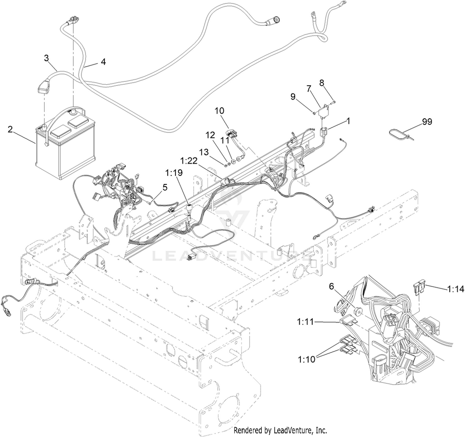 Wire Harness and Battery Assembly