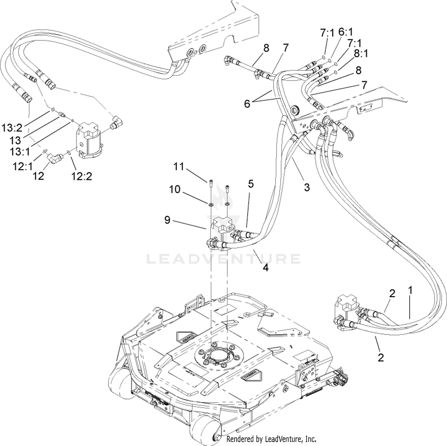 No. 1, 4 and 5 Hose Installation Assembly