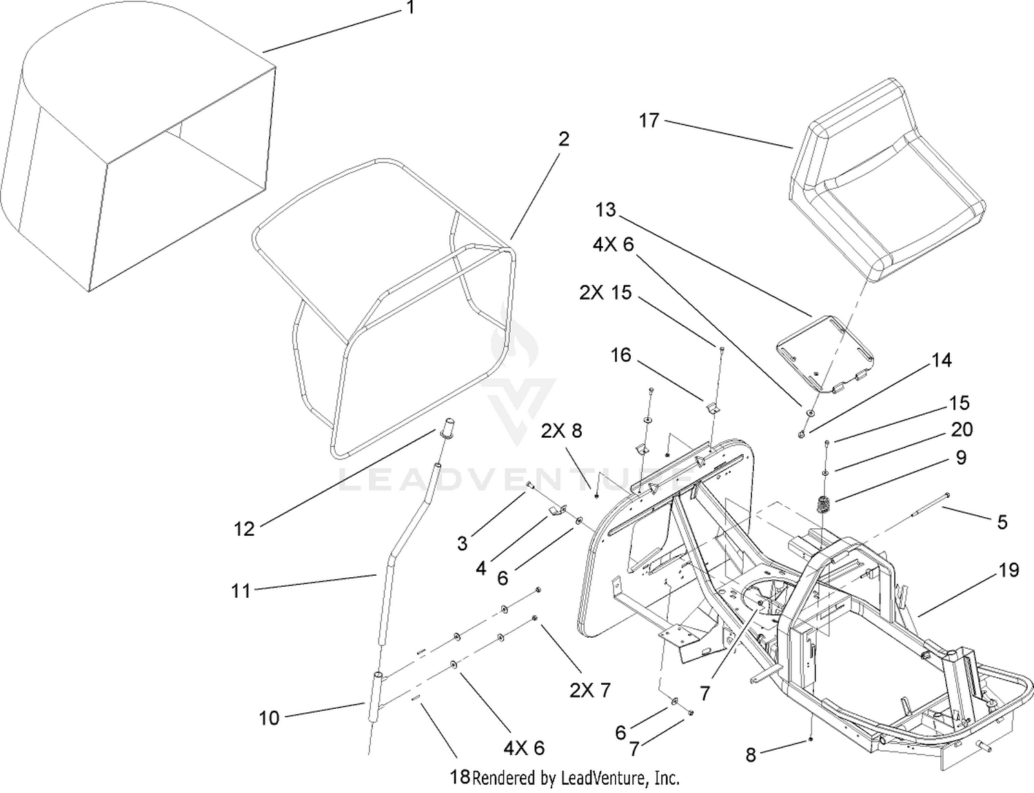 Seat and Rear Bag Assembly