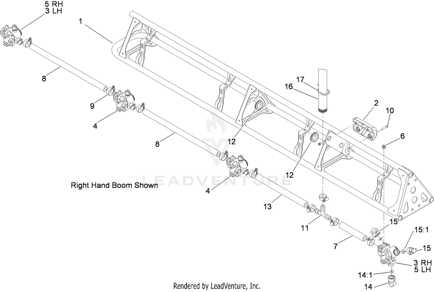 Left and Right Hand Wing Boom Assembly
