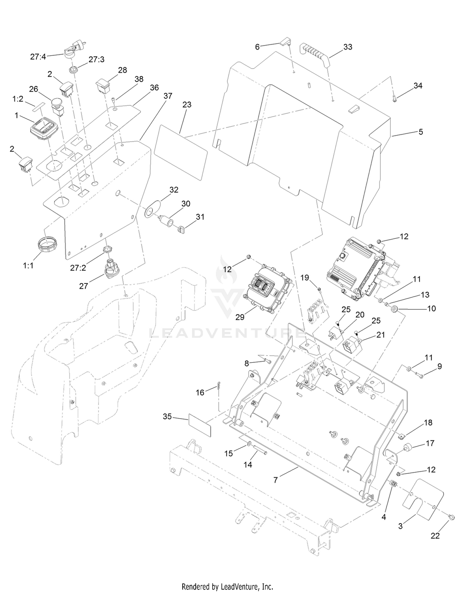4 Wheel Drive Control Panel Assembly