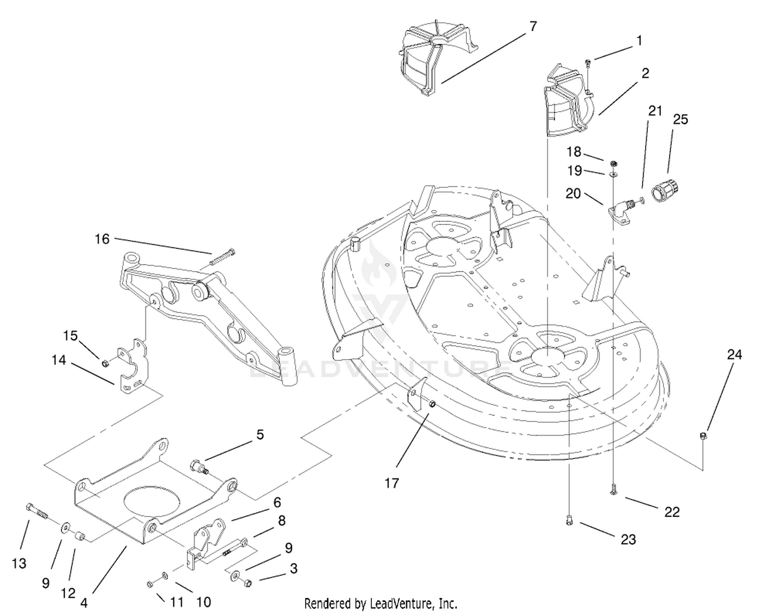 38" Deck Engagement Components Assembly