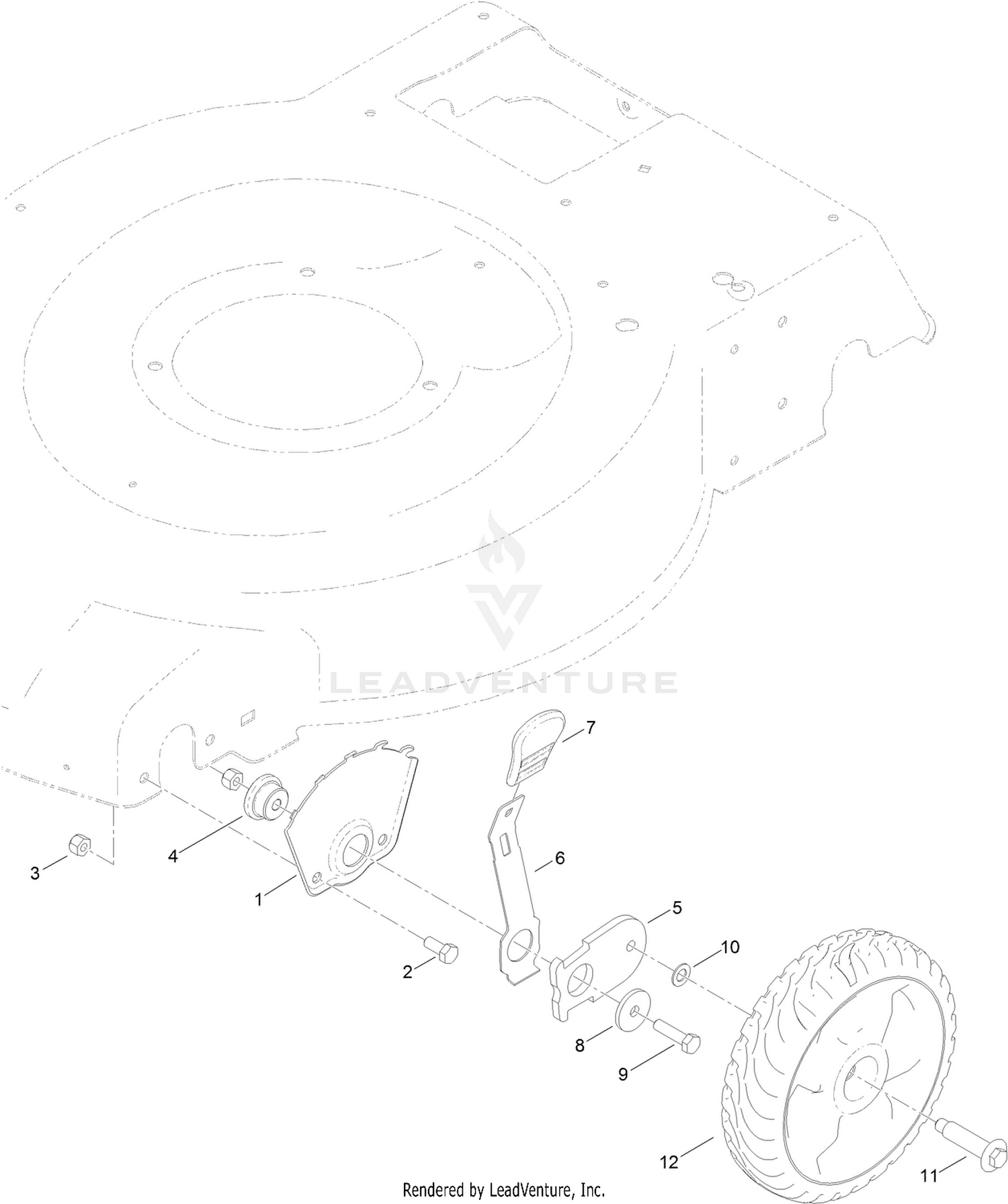Front Wheel and Height-of-Cut Assembly