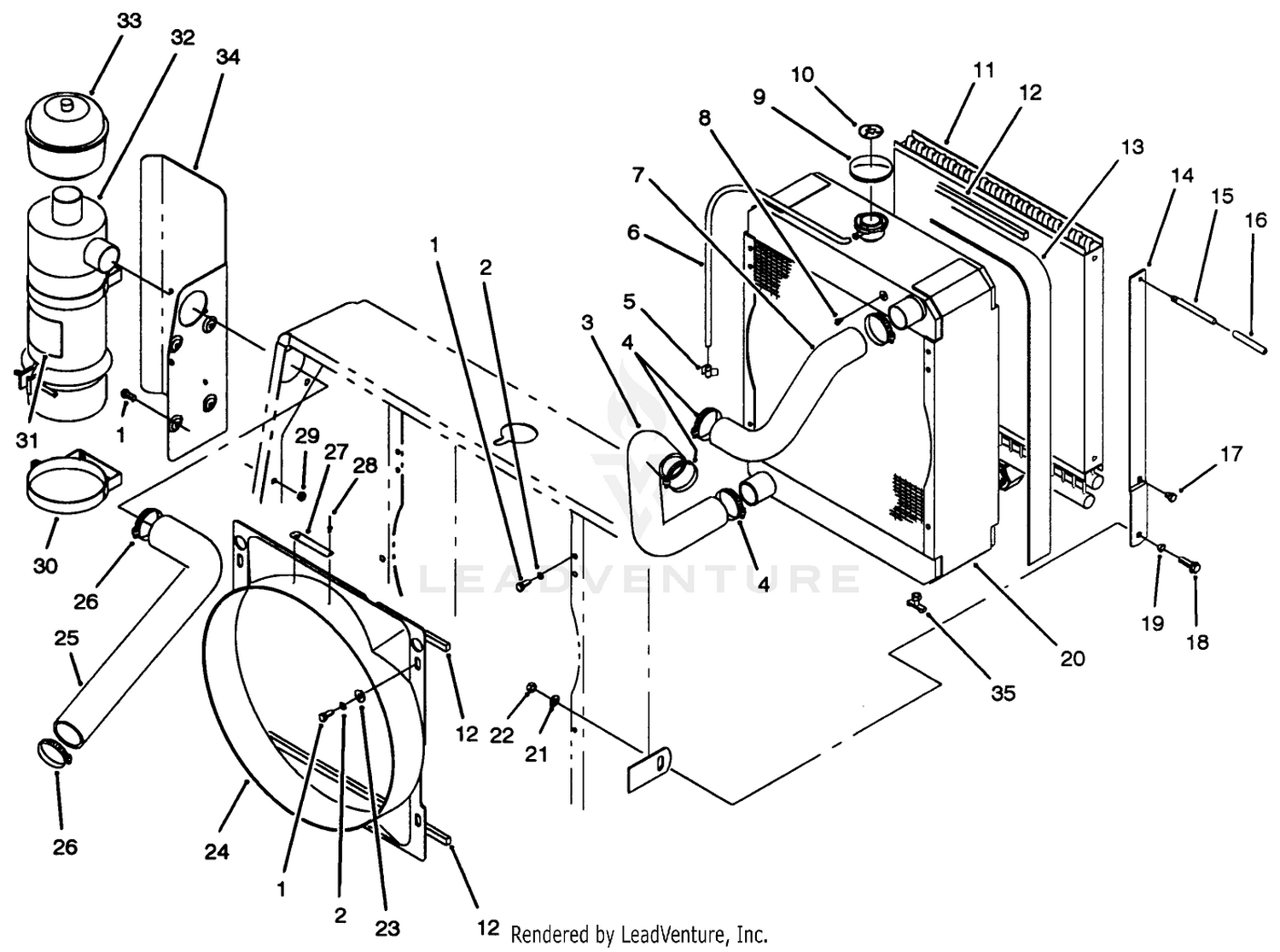 Radiator, Oil Cooler  Air Cleaner Assembly