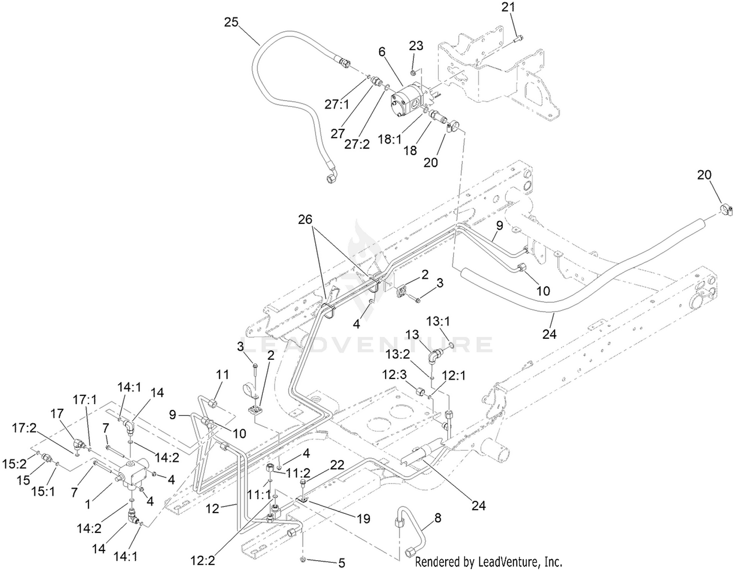 Main Hydraulic Pump and Lift Valve Assembly