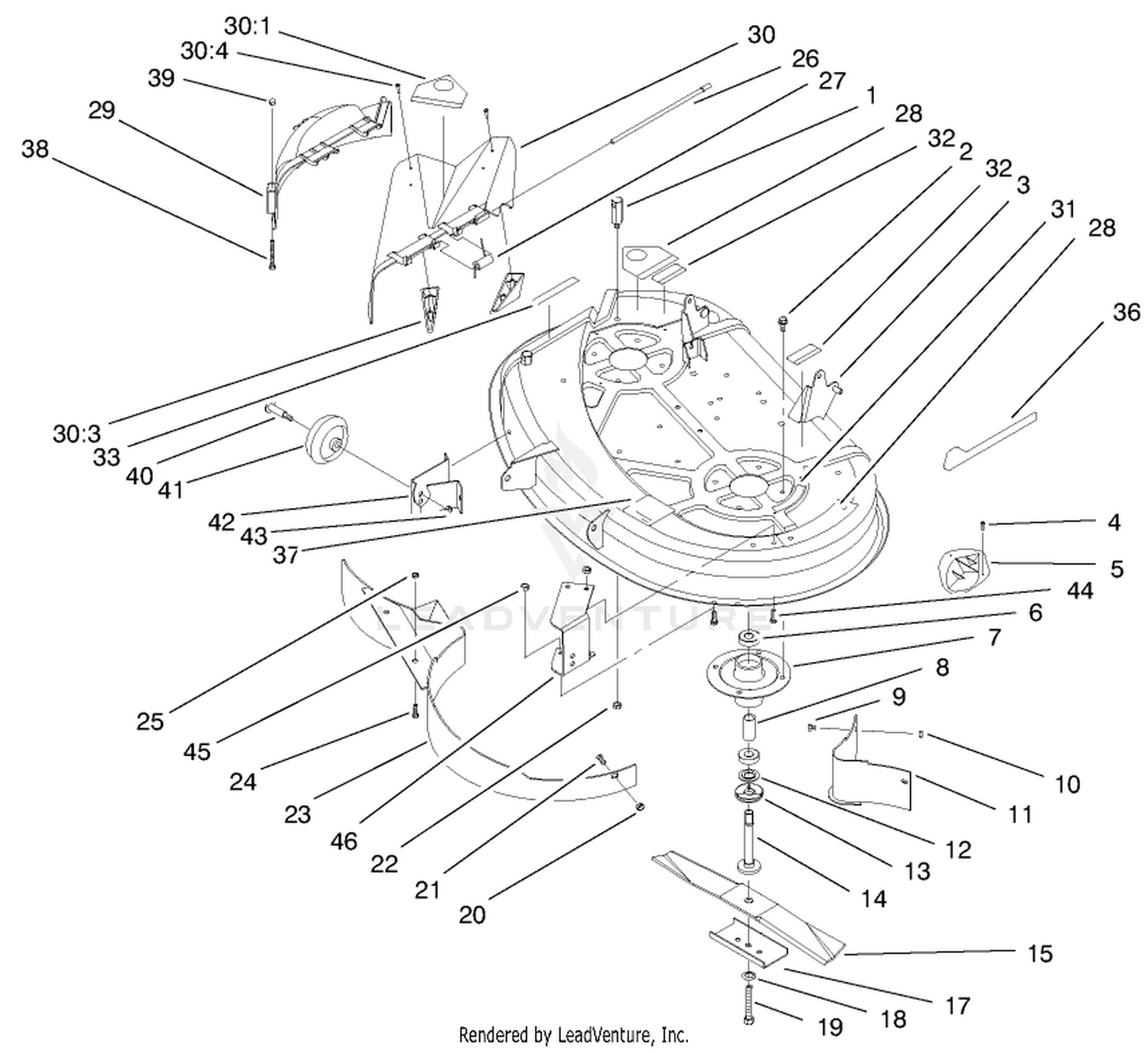 Deck Assembly (38" Cutting Unit)