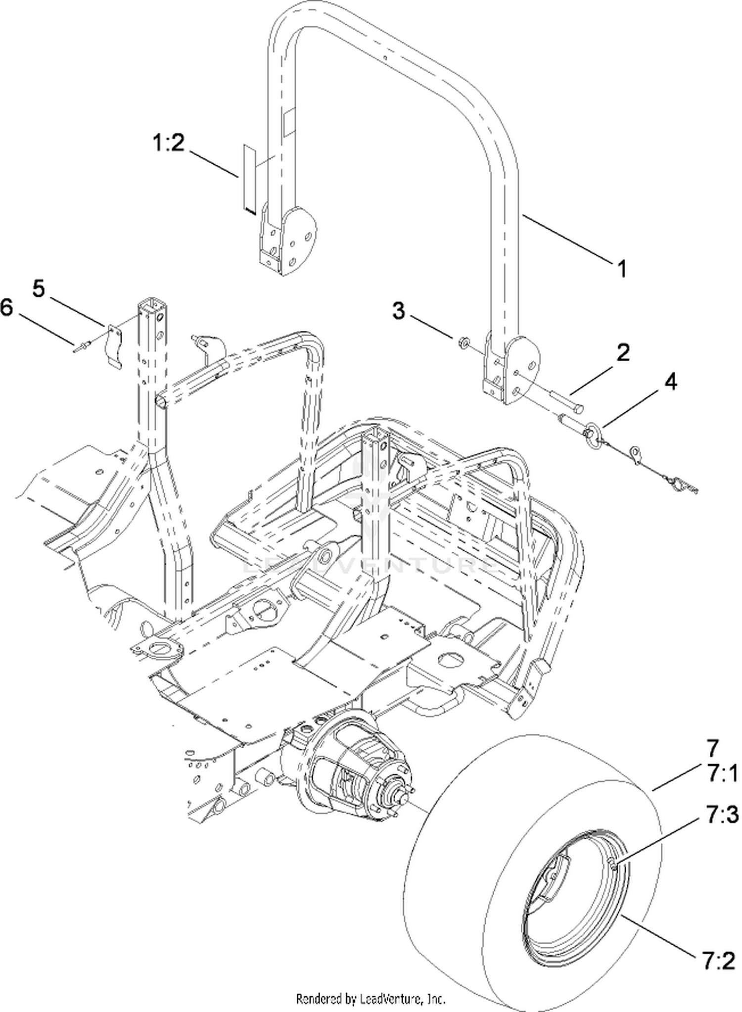 Roll-Over Protection System and  Rear Wheel Assembly