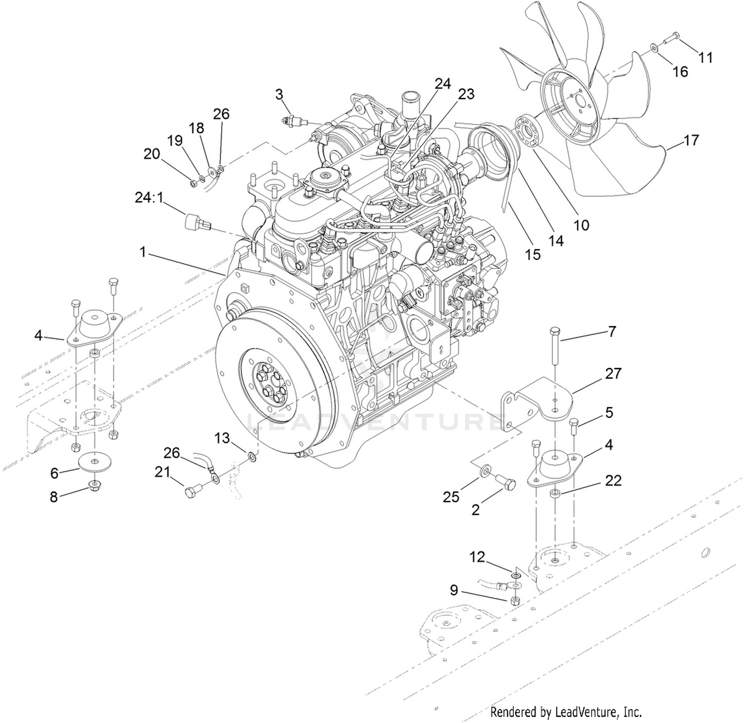 Engine Mounting and Electrical Assembly