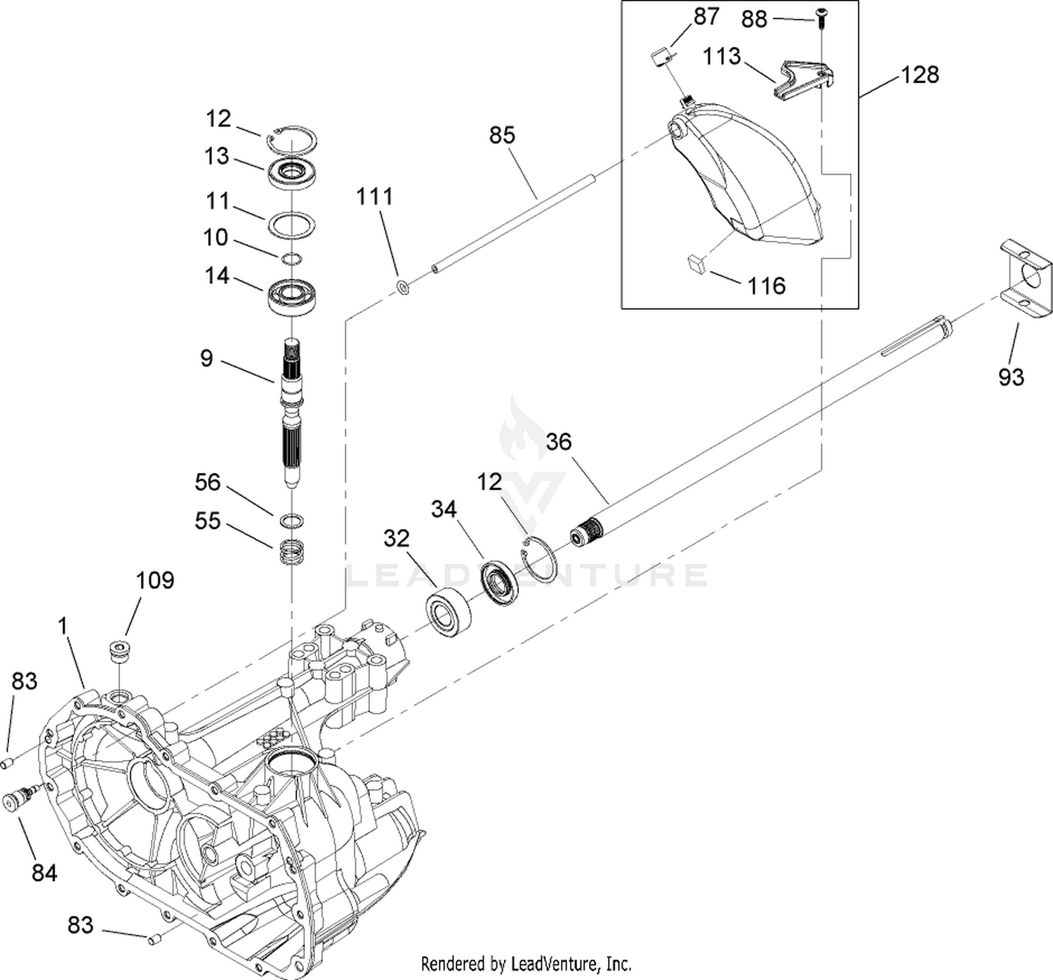 Main Housing and Bearing Assembly  Transaxle No. 104-1760