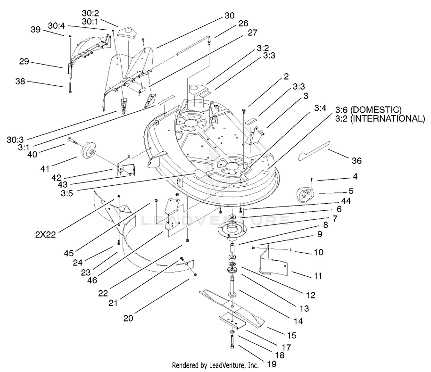 38" Deck Assembly