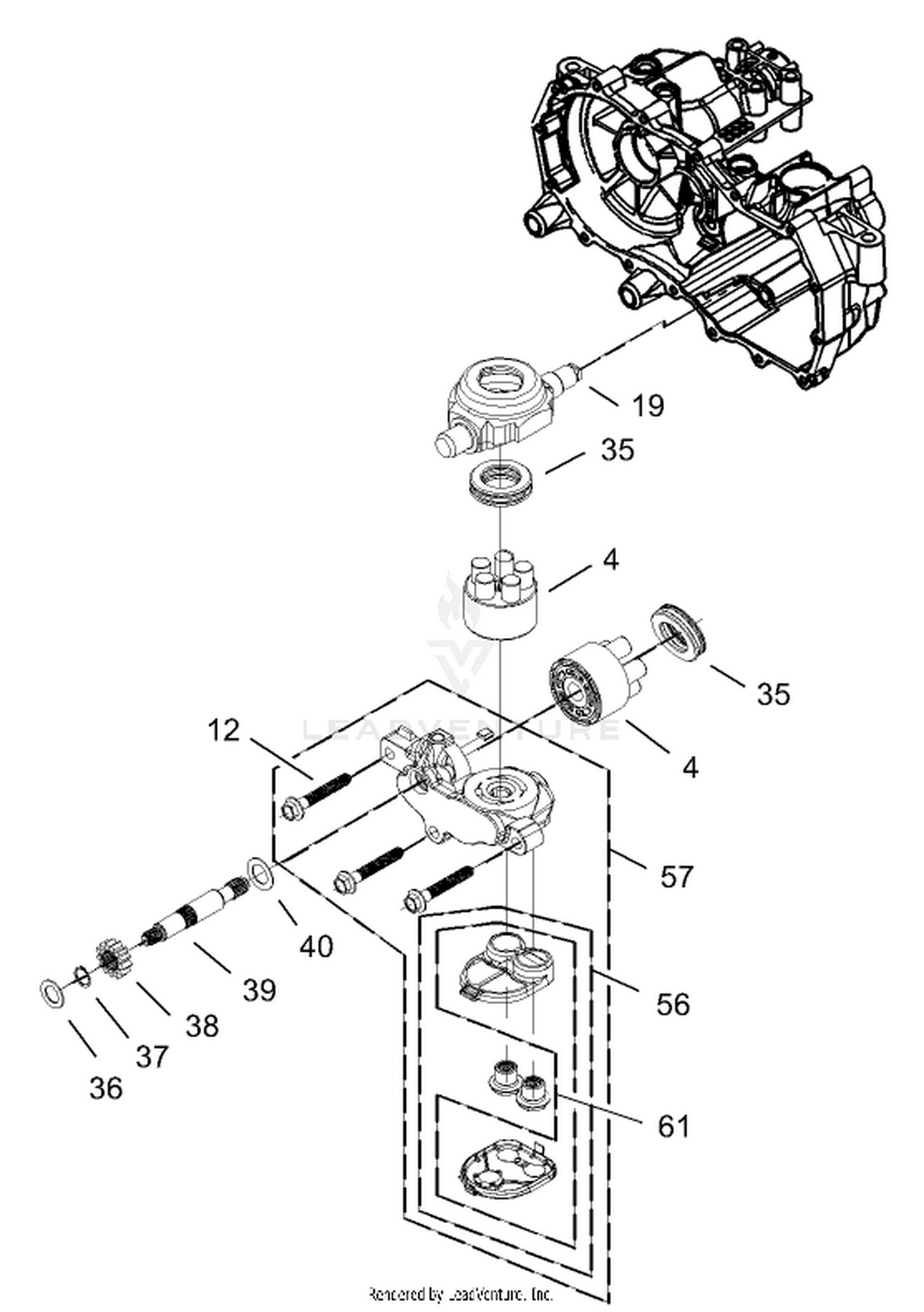 Cylinder Block Assembly RH Hydrostat No. 105-3491
