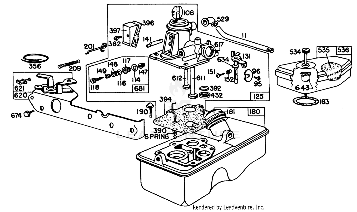 Briggs  Stratton Carburetor Assembly Model 92908-2053-01