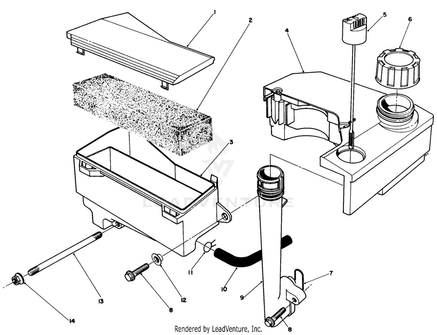 Air Cleaner  Fuel Tank Assembly (model No. Vmg6)
