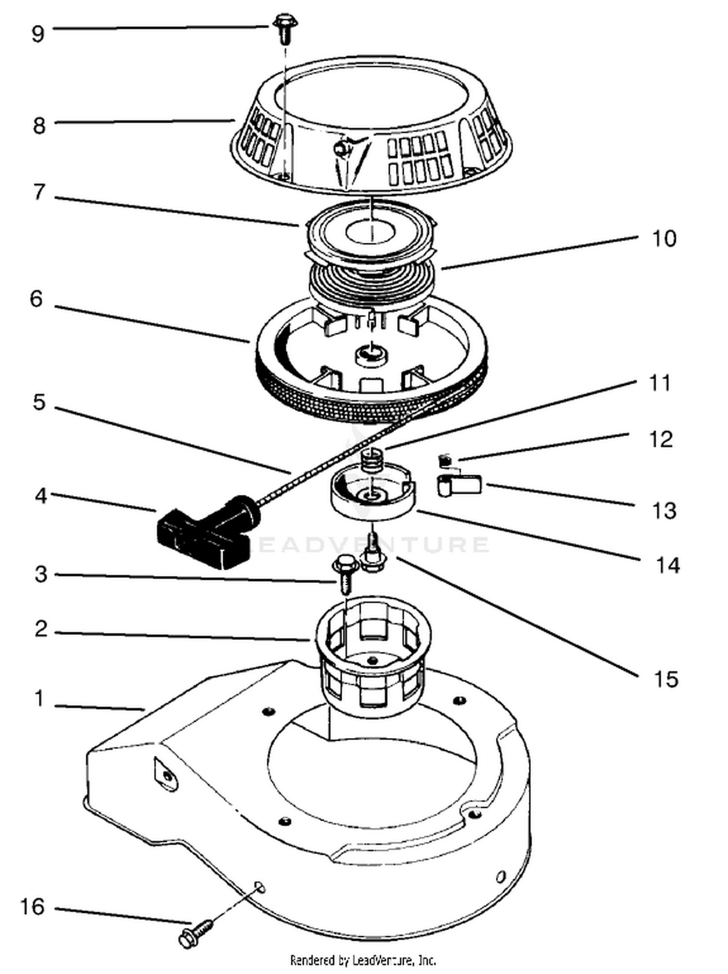 Recoil Assembly (model No. 47ps5-3)(model No. 22038b)(model No. 47pt6-3)(model No. 22038)