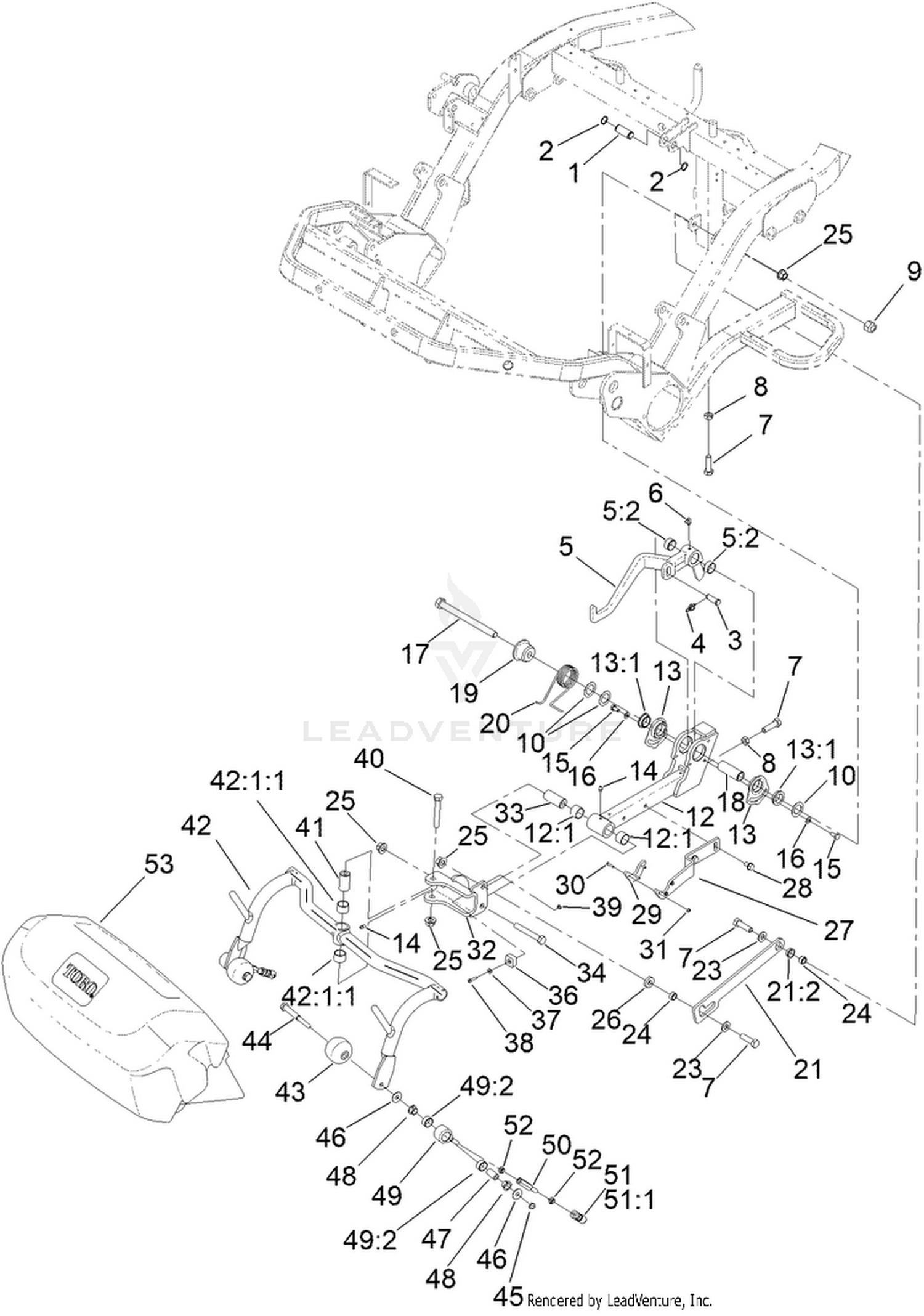 Center Cutting Unit Suspension Assembly
