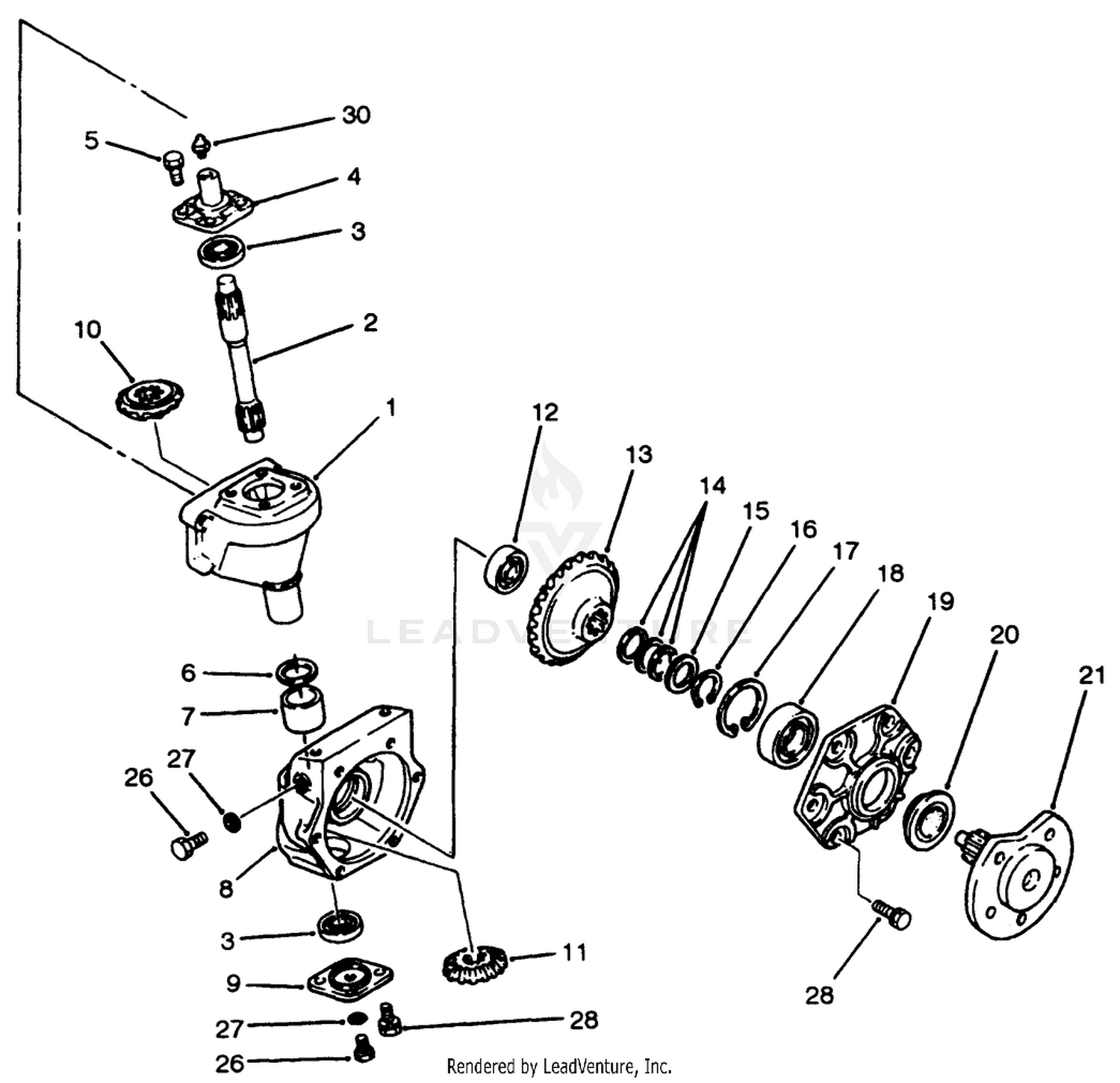 Steering Gear Case Assembly Axle No. 74-5620 (model No. 30455 Only)