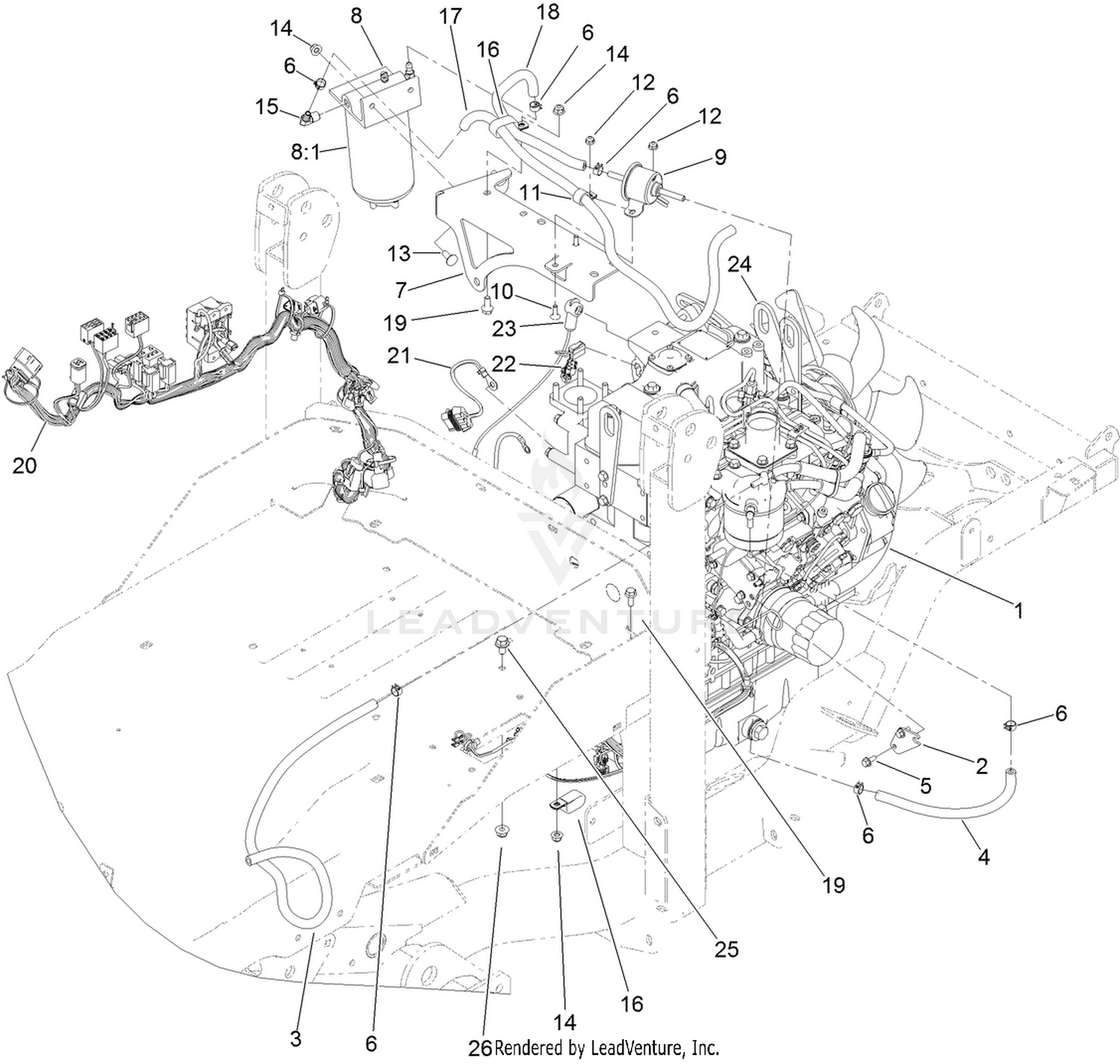 Engine and Electrical Assembly