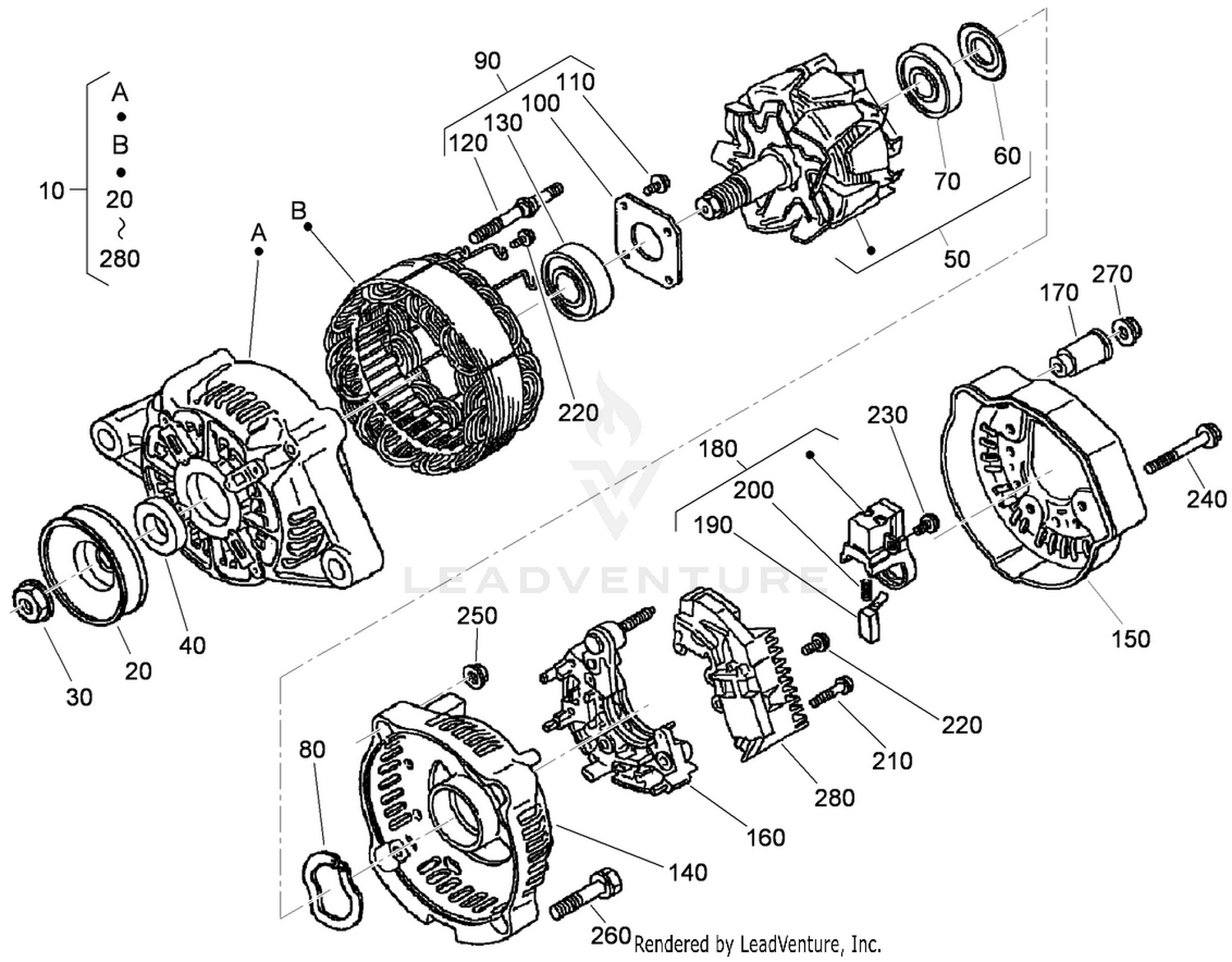 Alternator Components Assembly