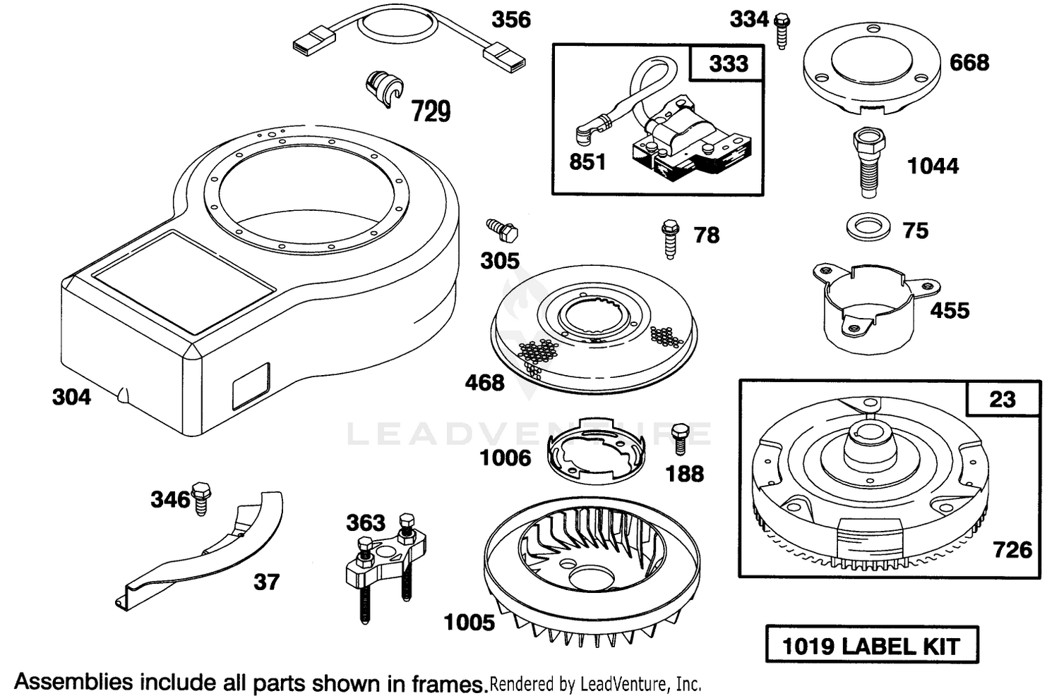 Engine Briggs  Stratton Model 283707-0160-01 6
