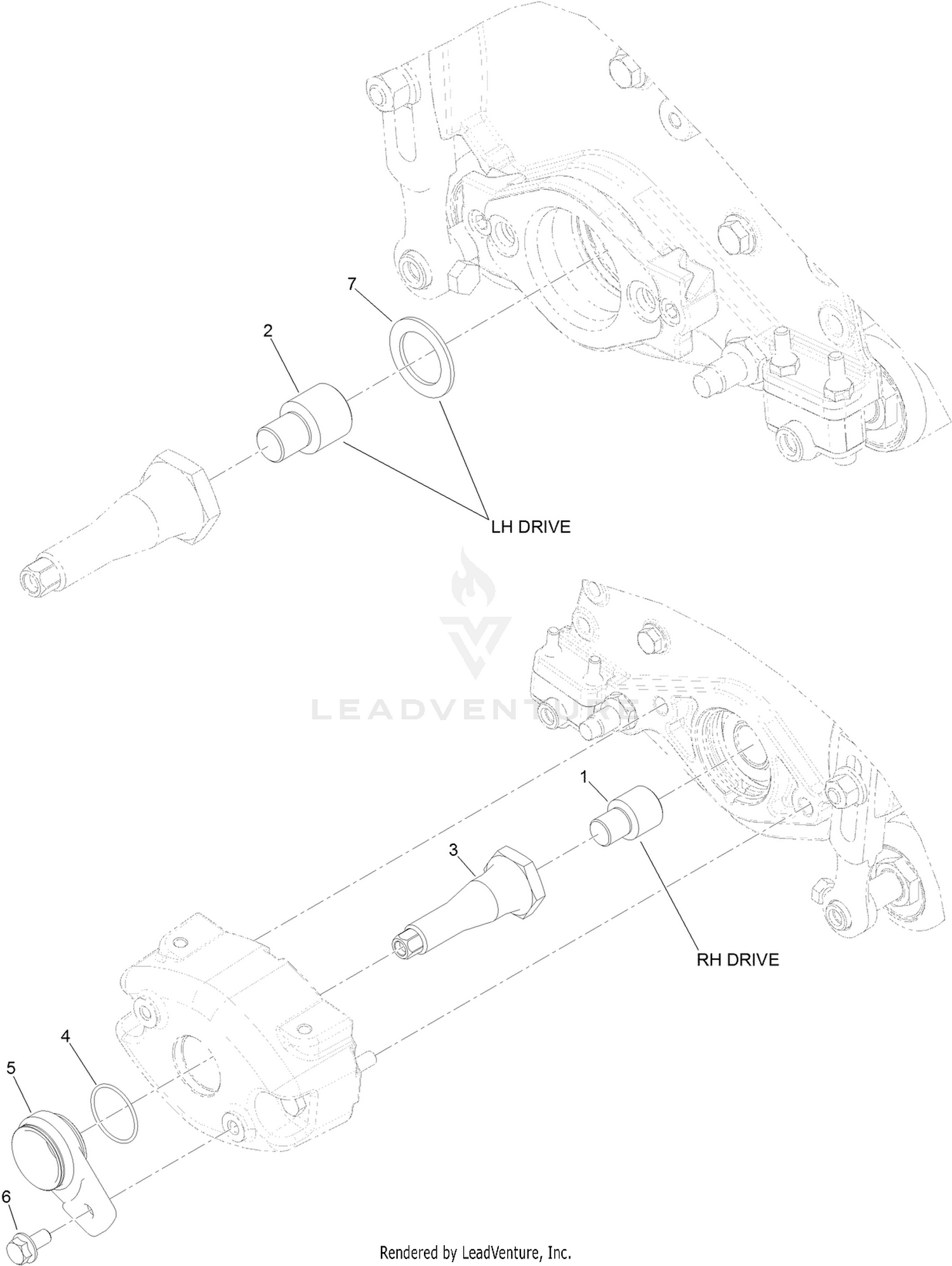 Rear Roller Brush Adapter Assembly No. 132-0723