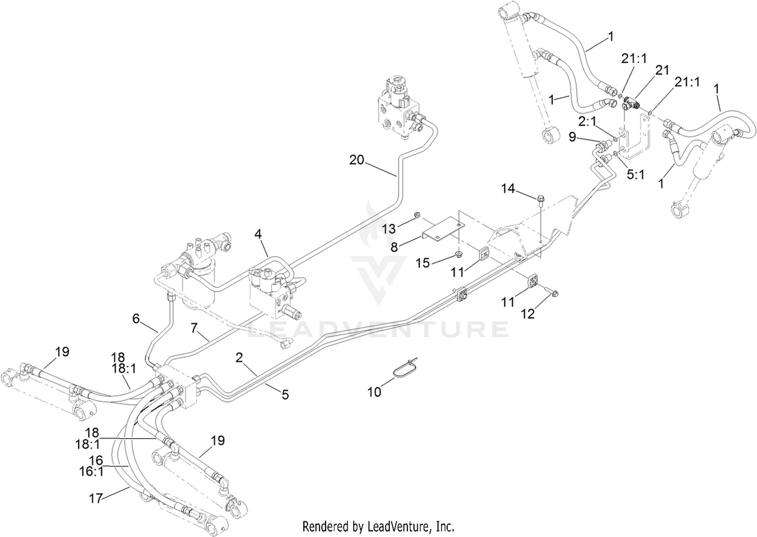 Deck Lift Hydraulic Lift Circuit Assembly