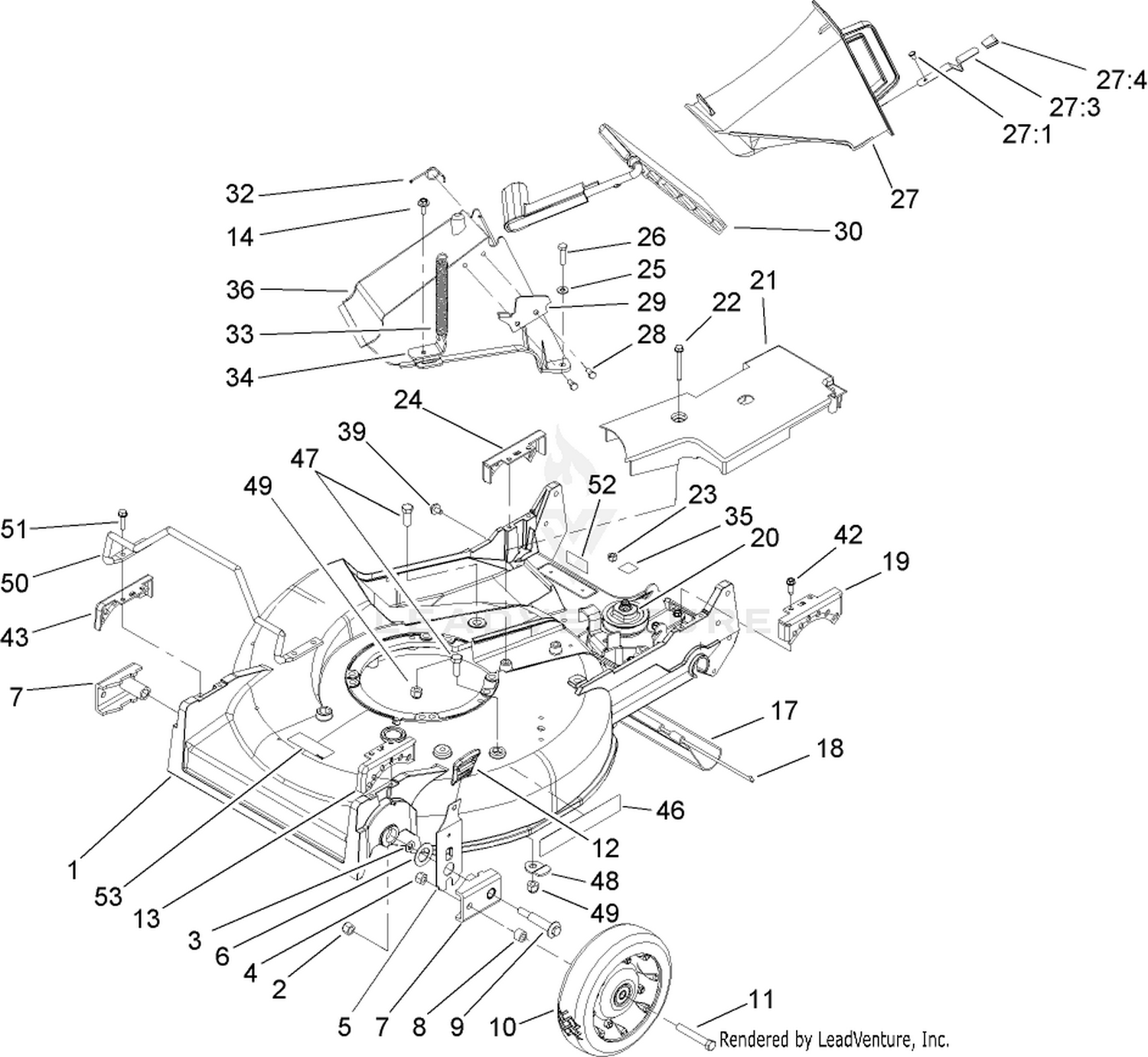 Housing, Chute and Wheel Assembly