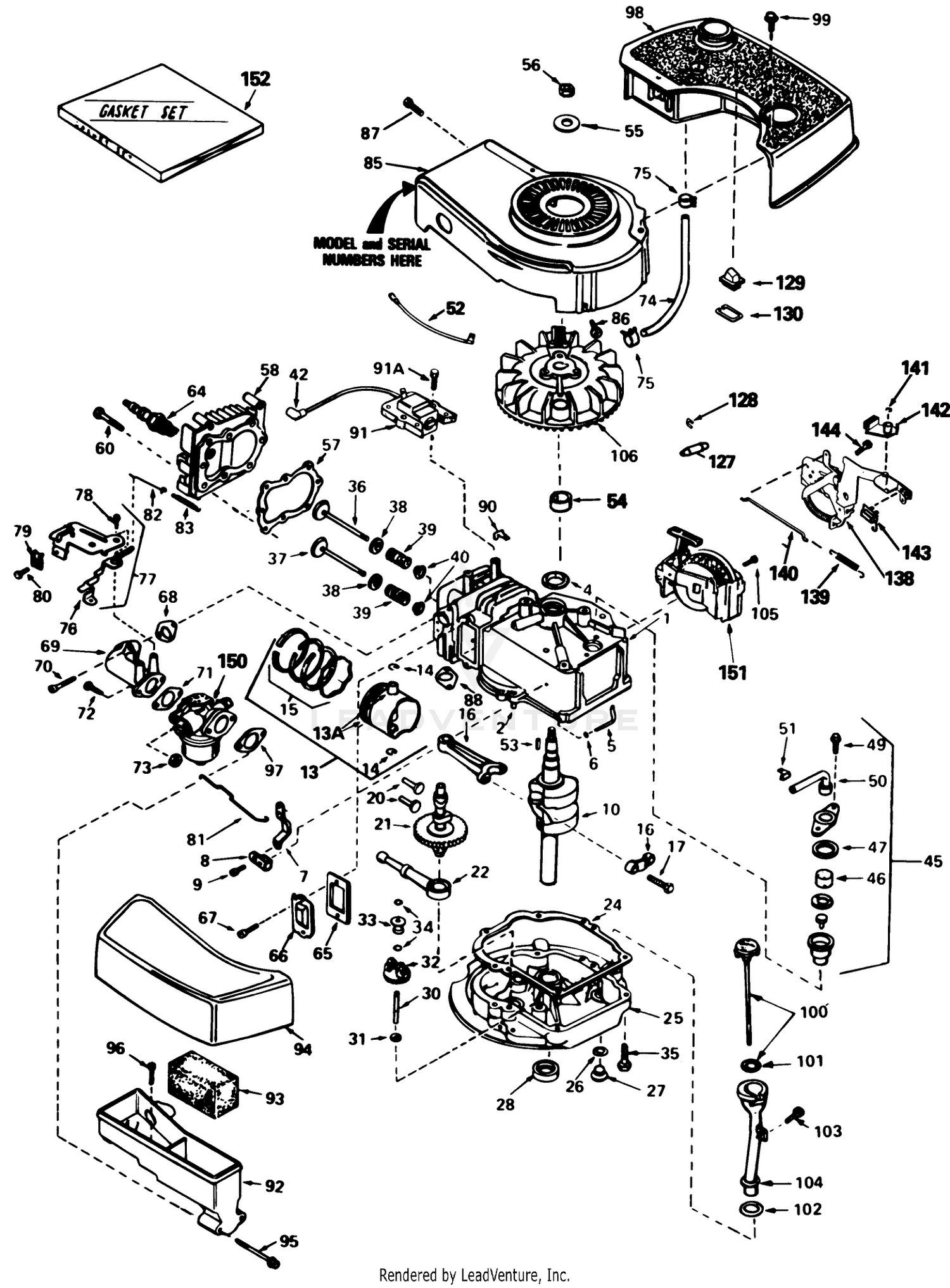 Engine Tecumseh Model Tnt100-10085e