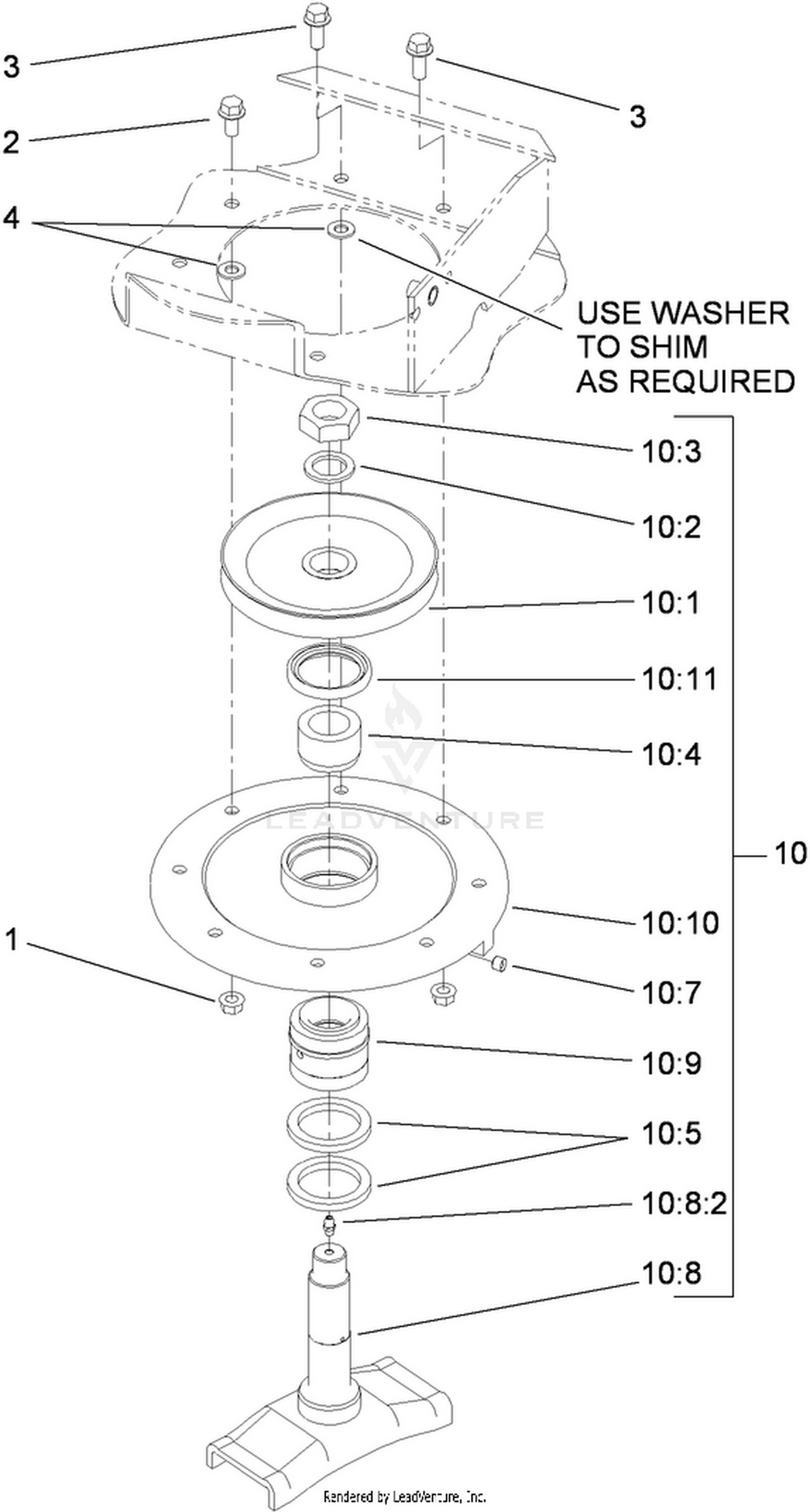 Right Hand Spindle Assembly No. 95-3095