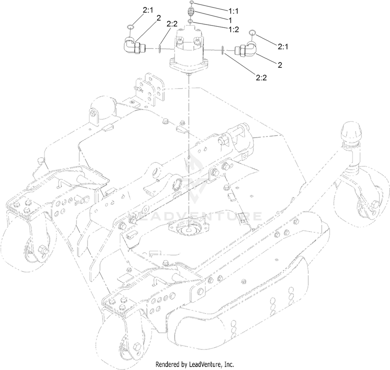 Left Deck Hydraulic Fitting Assembly