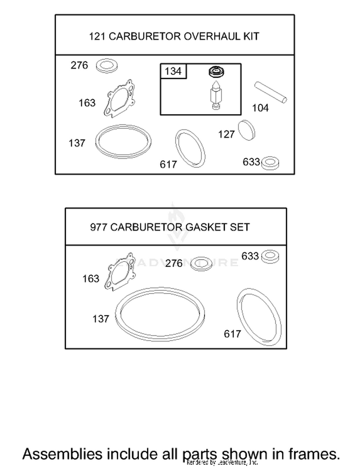 Carburetor Overhaul Kit Assembly Engine Briggs and Stratton Model 123K02-0114-E1
