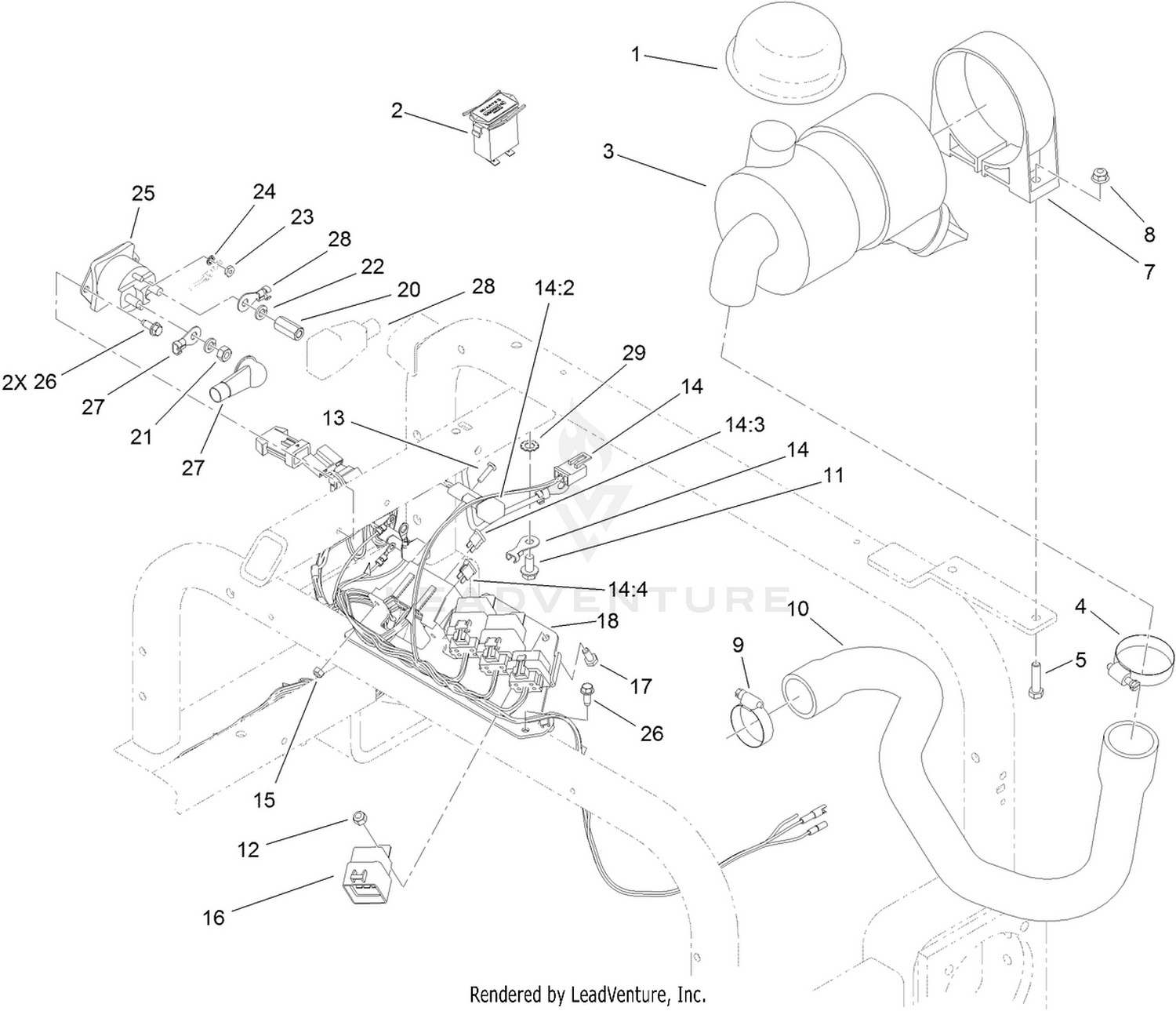 Wire Harness, Air Cleaner and Hose Assembly