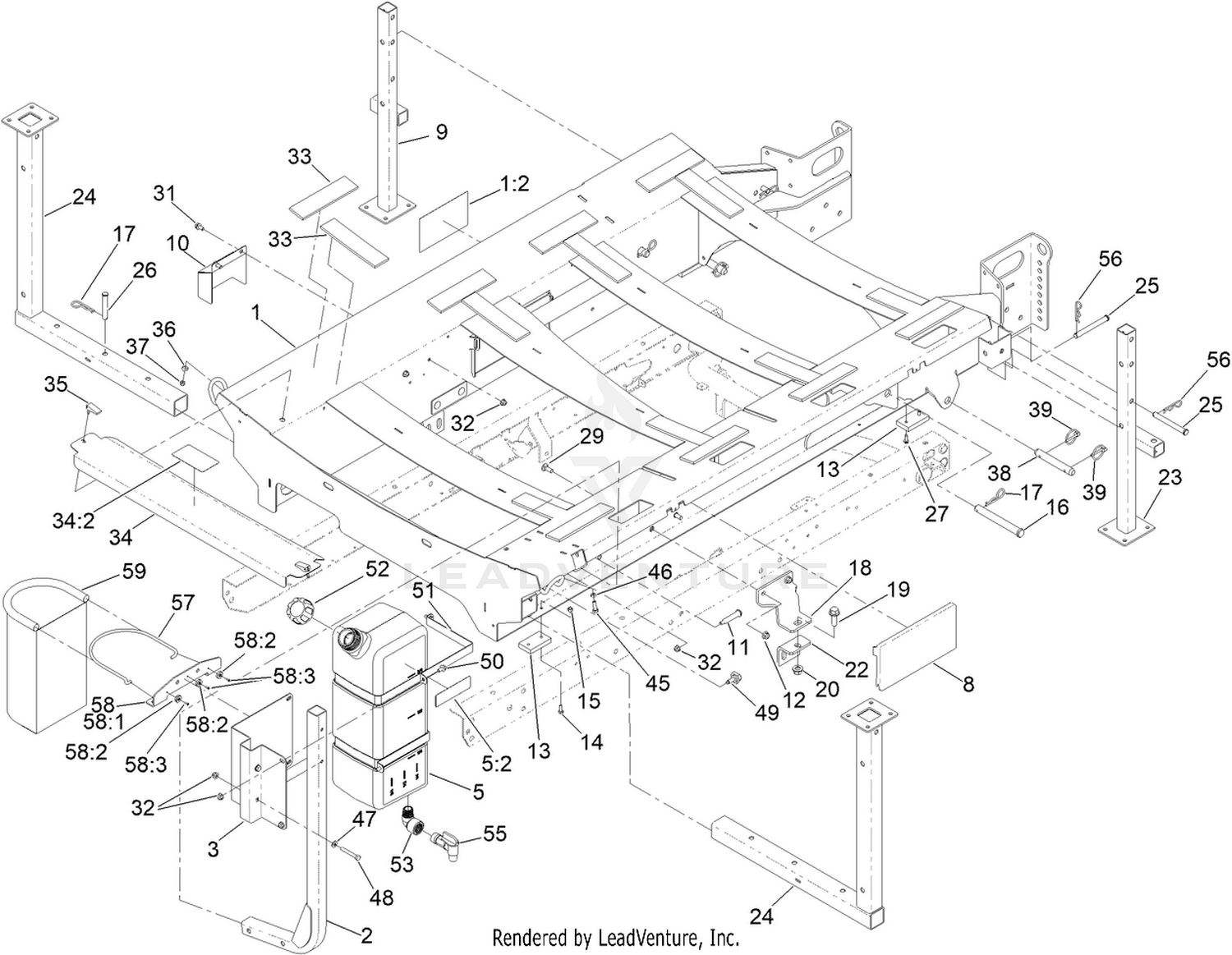 Frame, Stand and Boom Mount Assembly