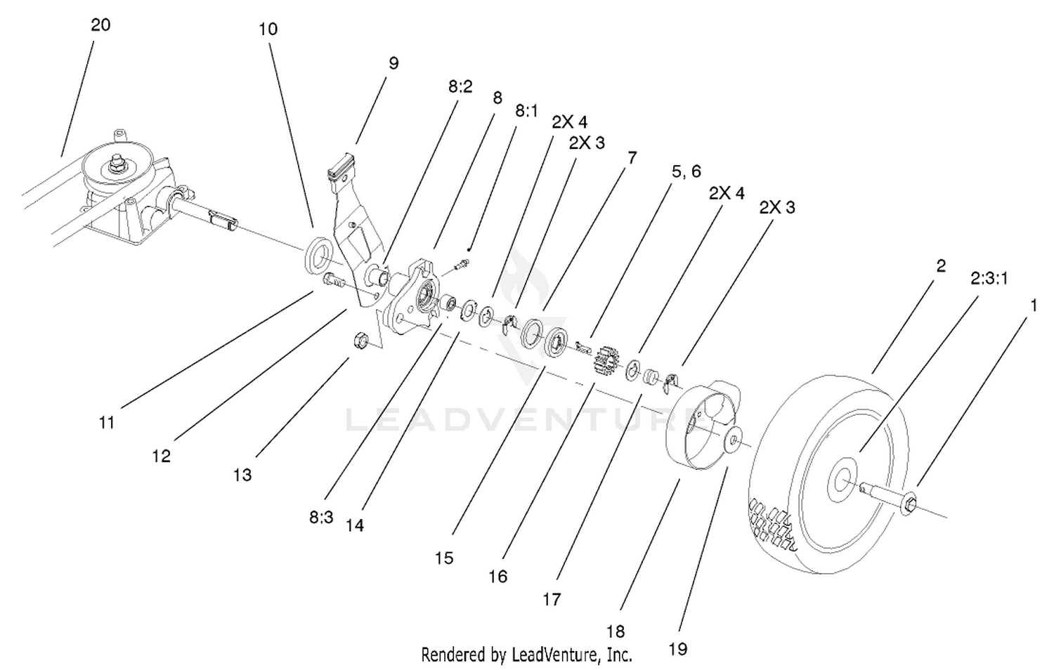 Gear Case  Wheel Assembly