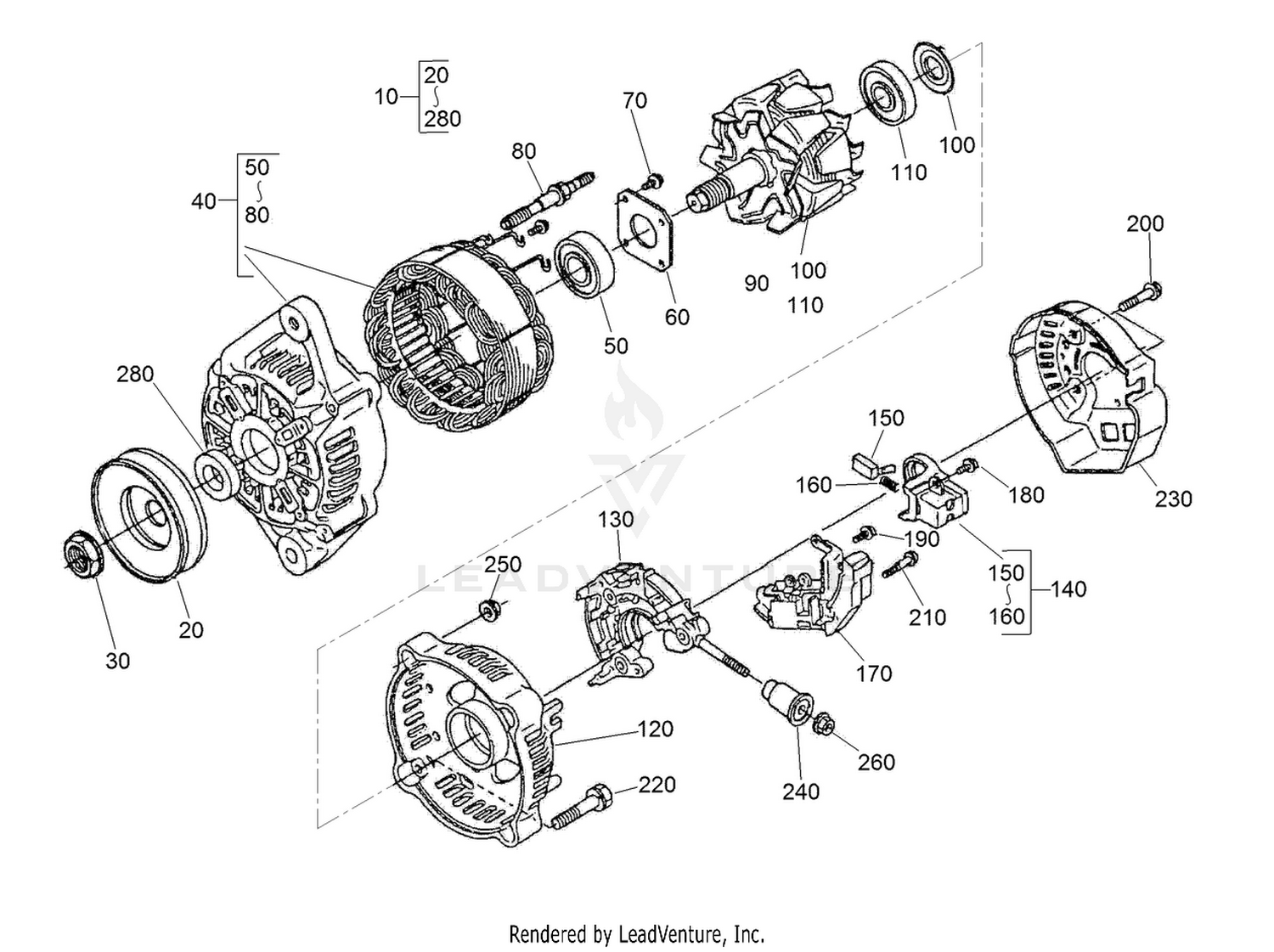 Alternator Components Assembly