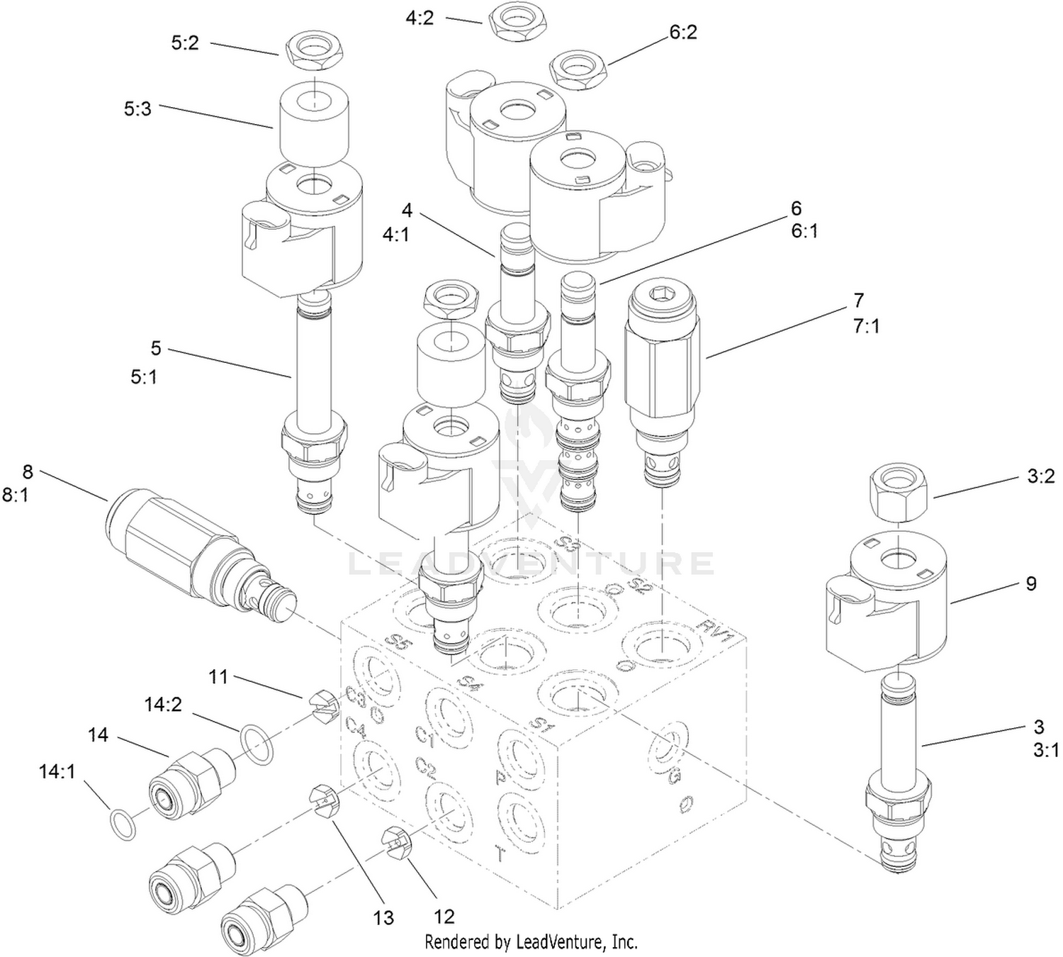 5 Plex Lift Manifold Assembly