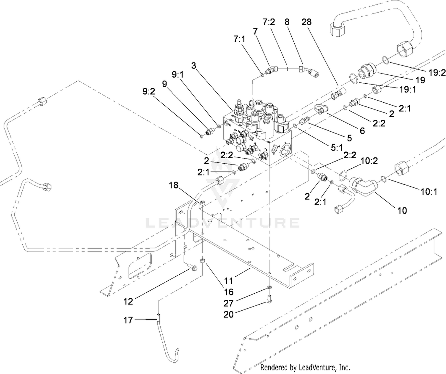 Front Hydraulic Control Block and Hose Assembly