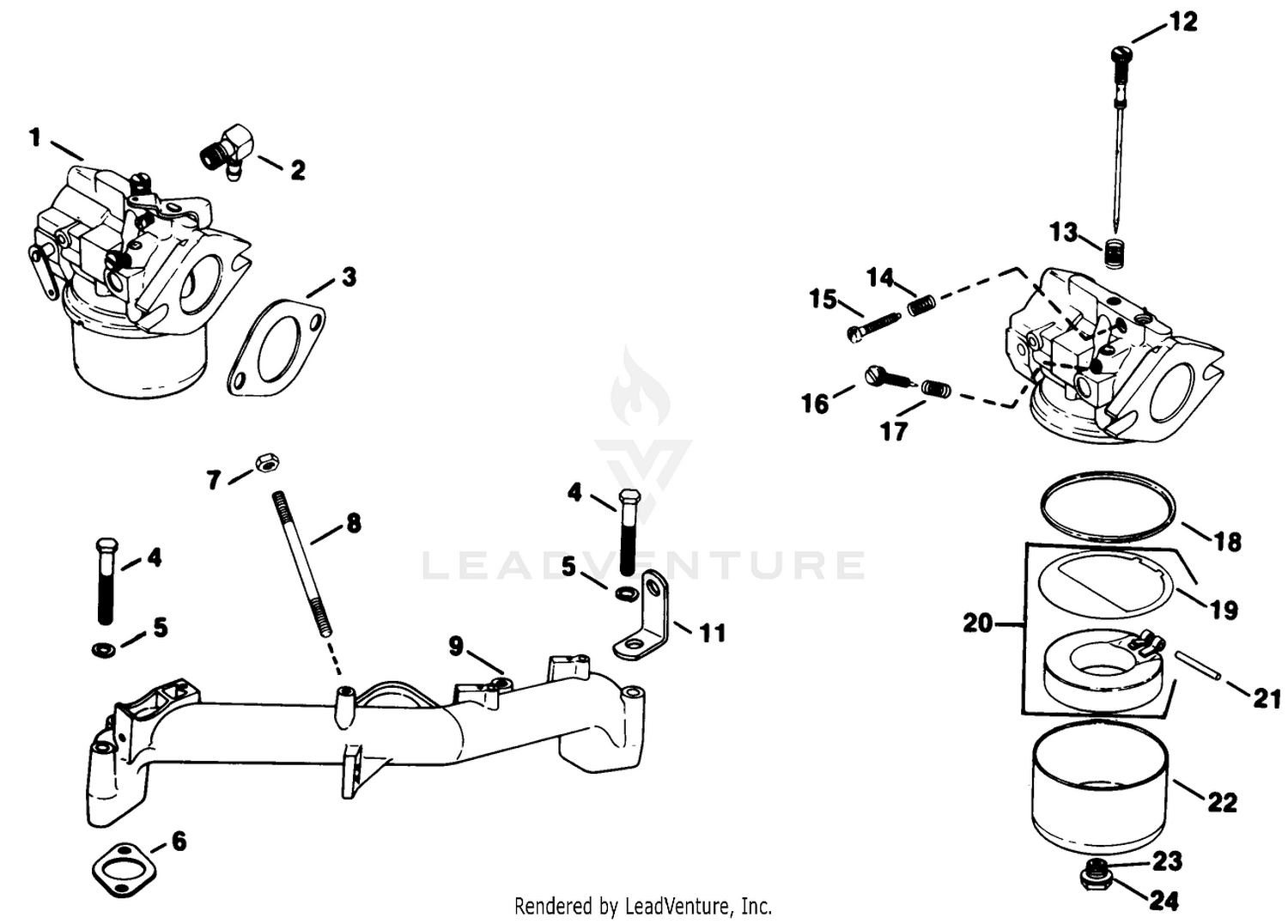 Carburetor-Kohler Engine Model No. Kt17qs Type No. 24324 (continued)
