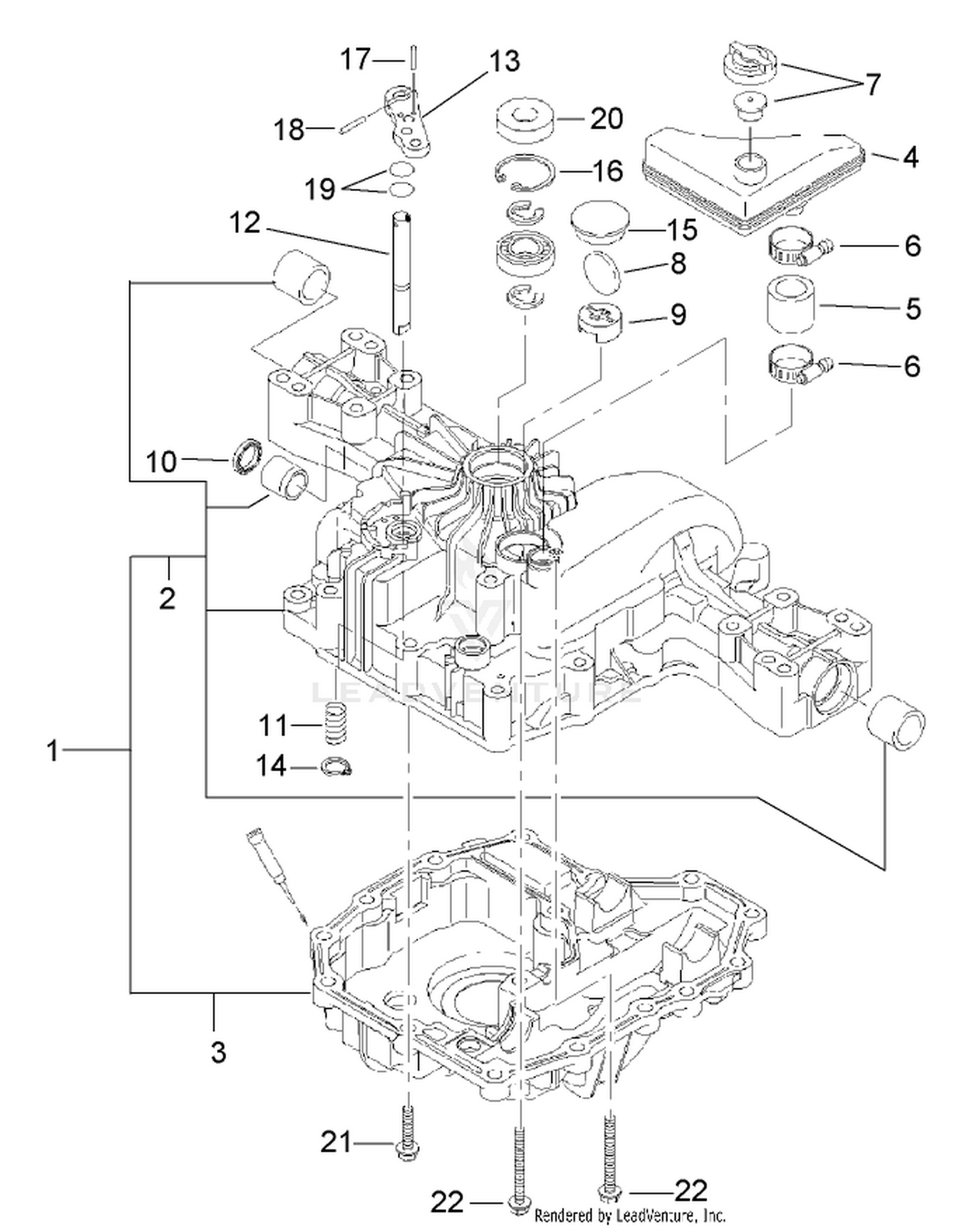 Transaxle Case Assembly  Transmission Assembly No. 114-3155